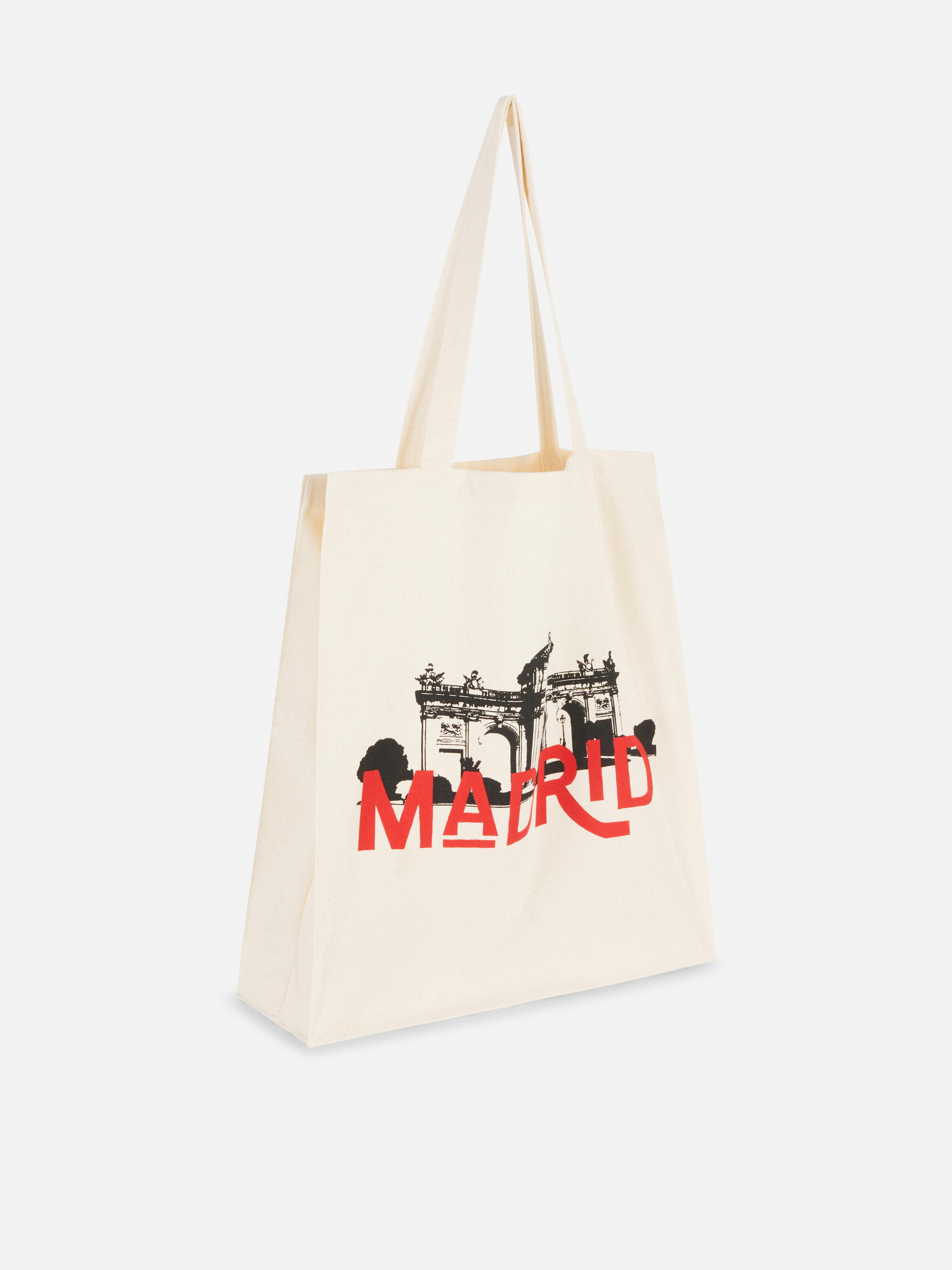 Bolso tote gráfico de algodón con diseño urbano