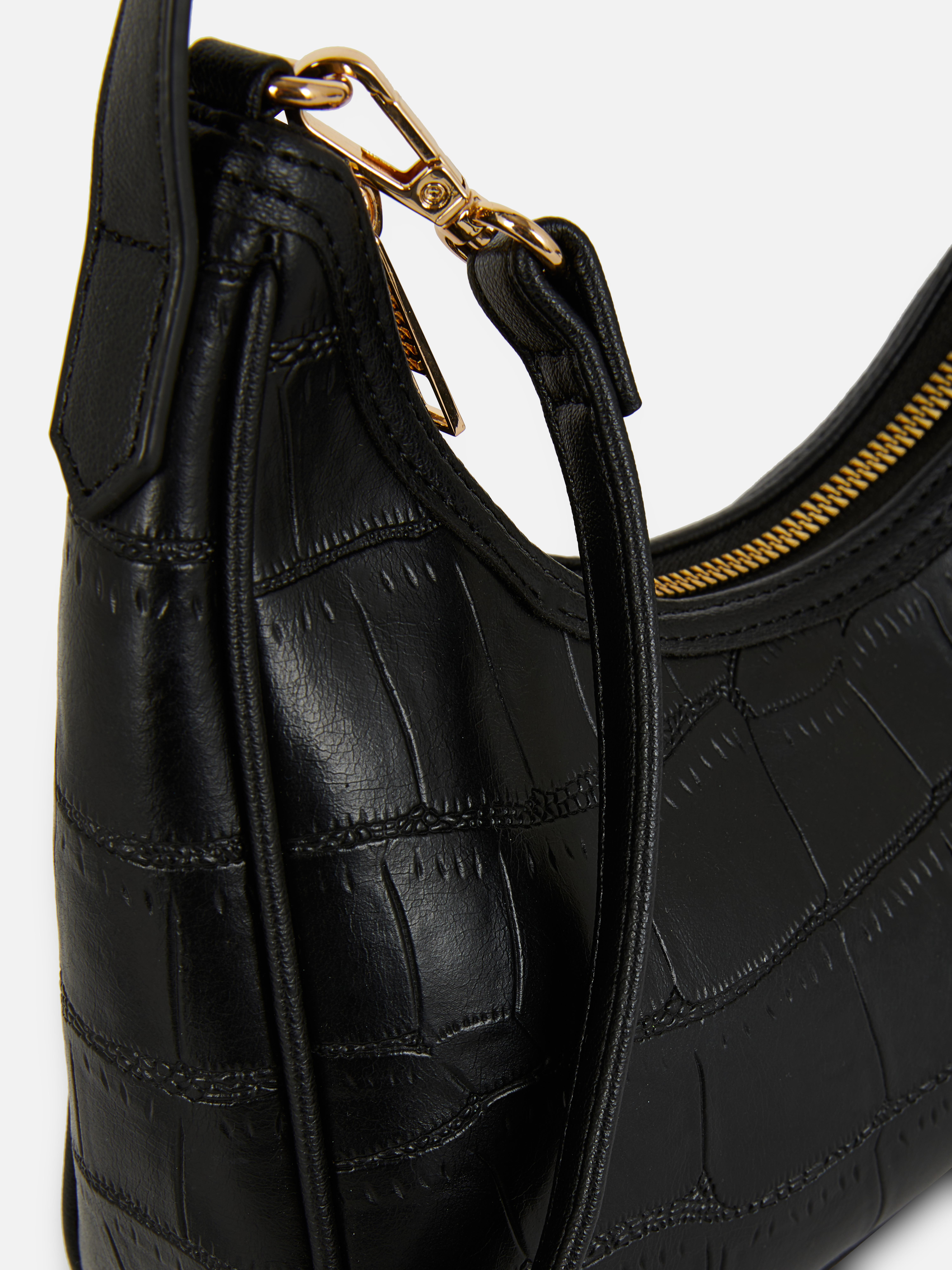 Curved Croc Shoulder Bag