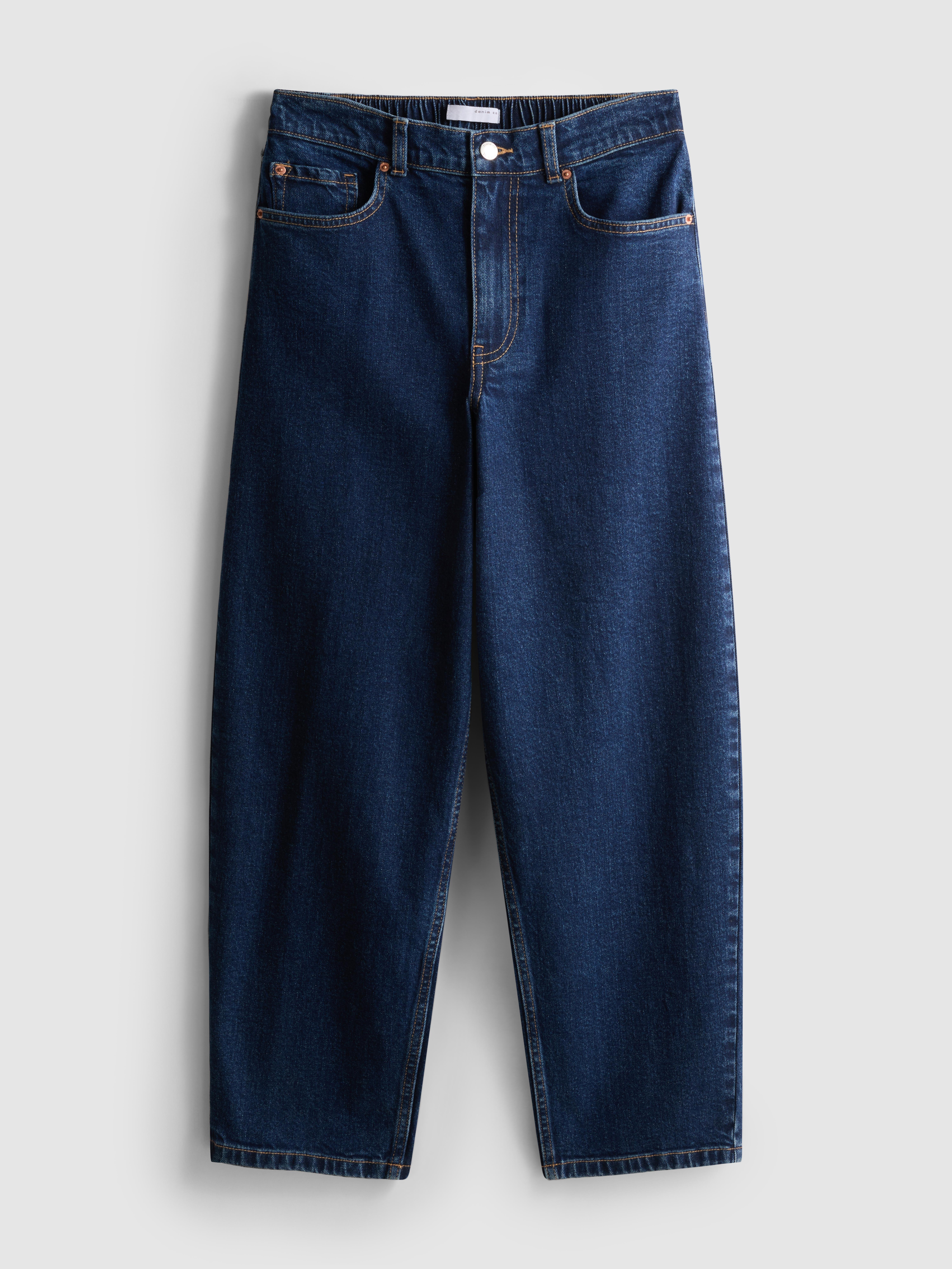 Denim-Jeans mit hohem Bund und konischer Form