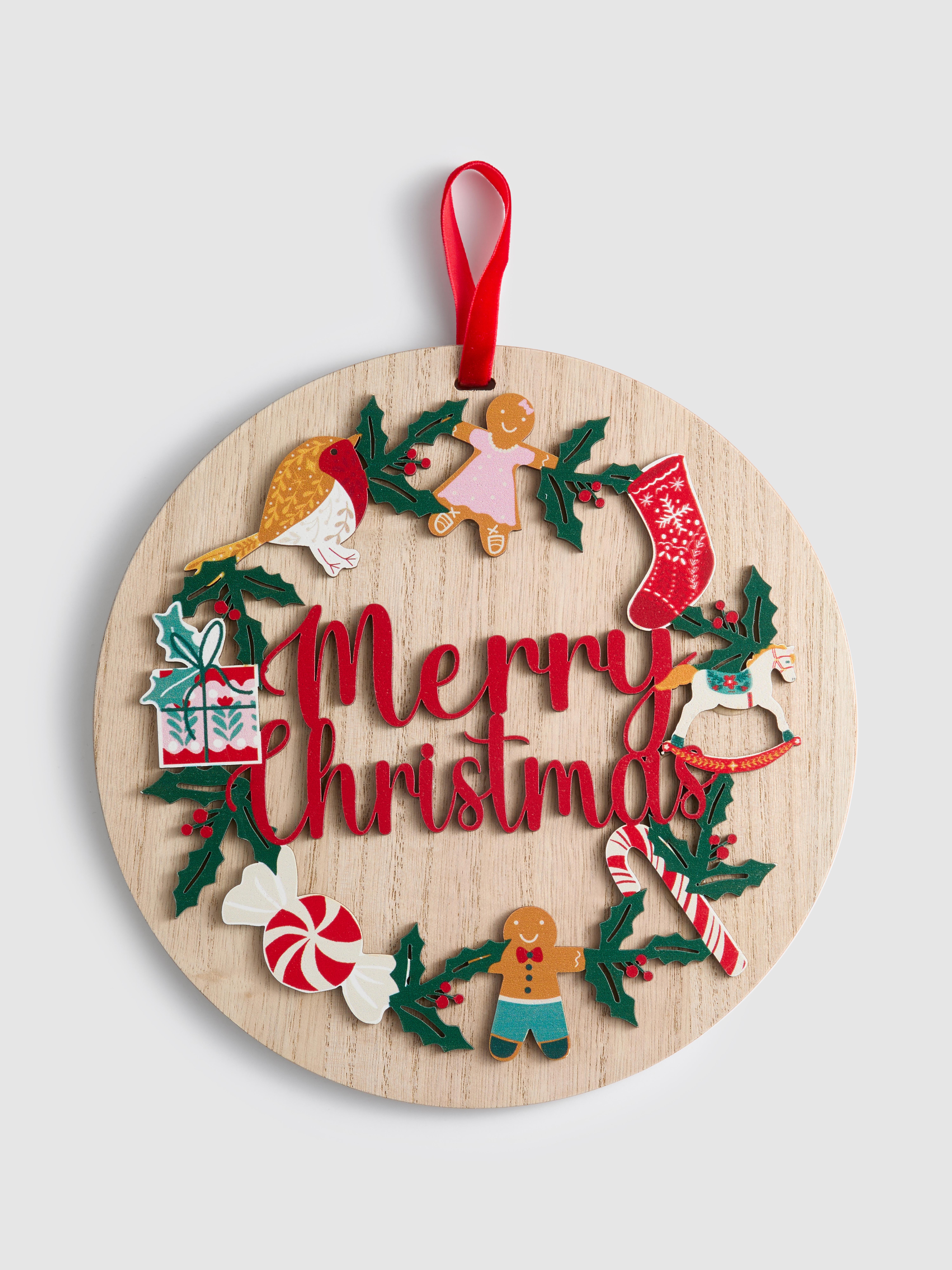 Merry Christmas Wooden Plaque