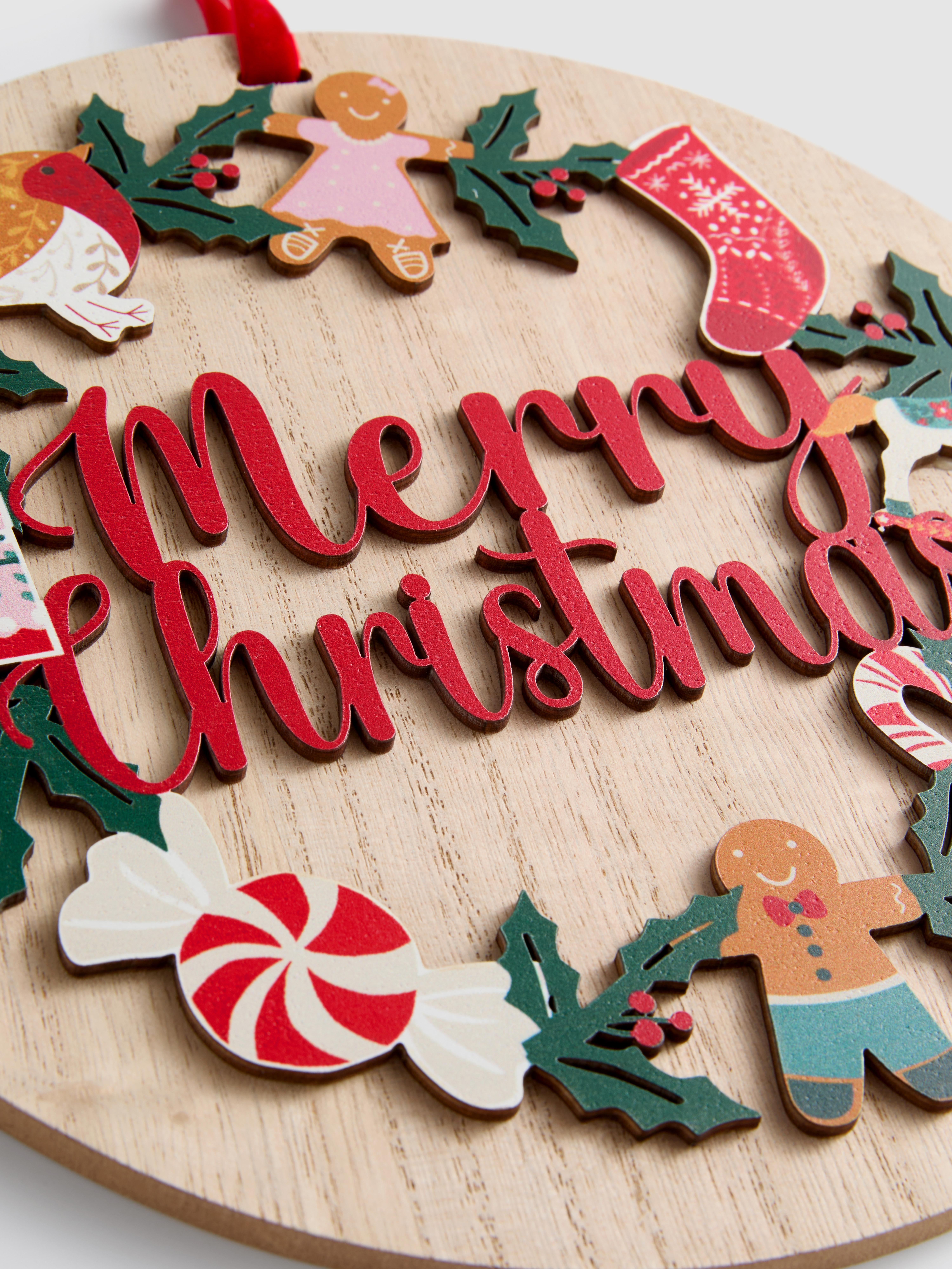 Merry Christmas Wooden Plaque