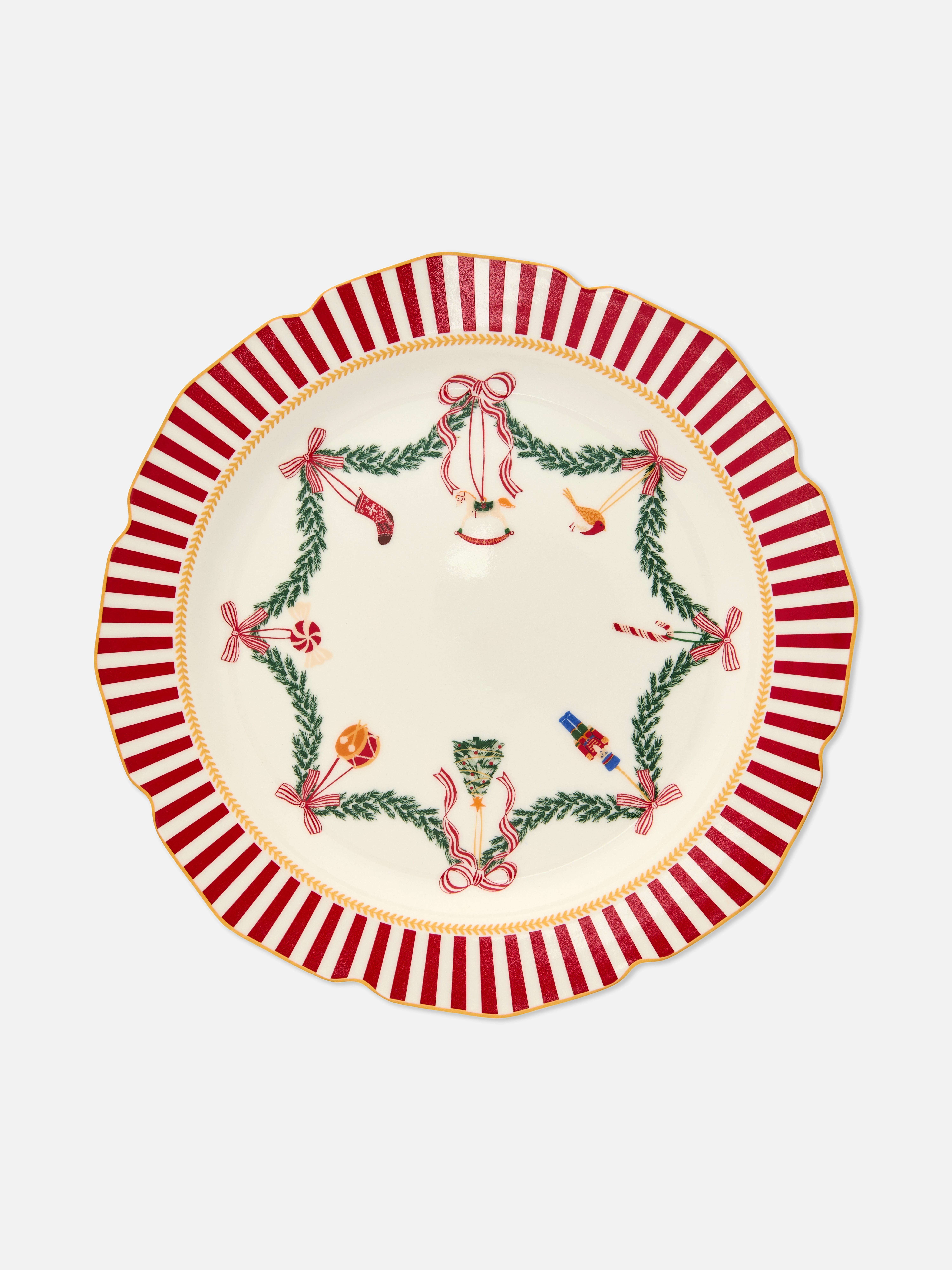 Christmas Scalloped Edge Side Plate
