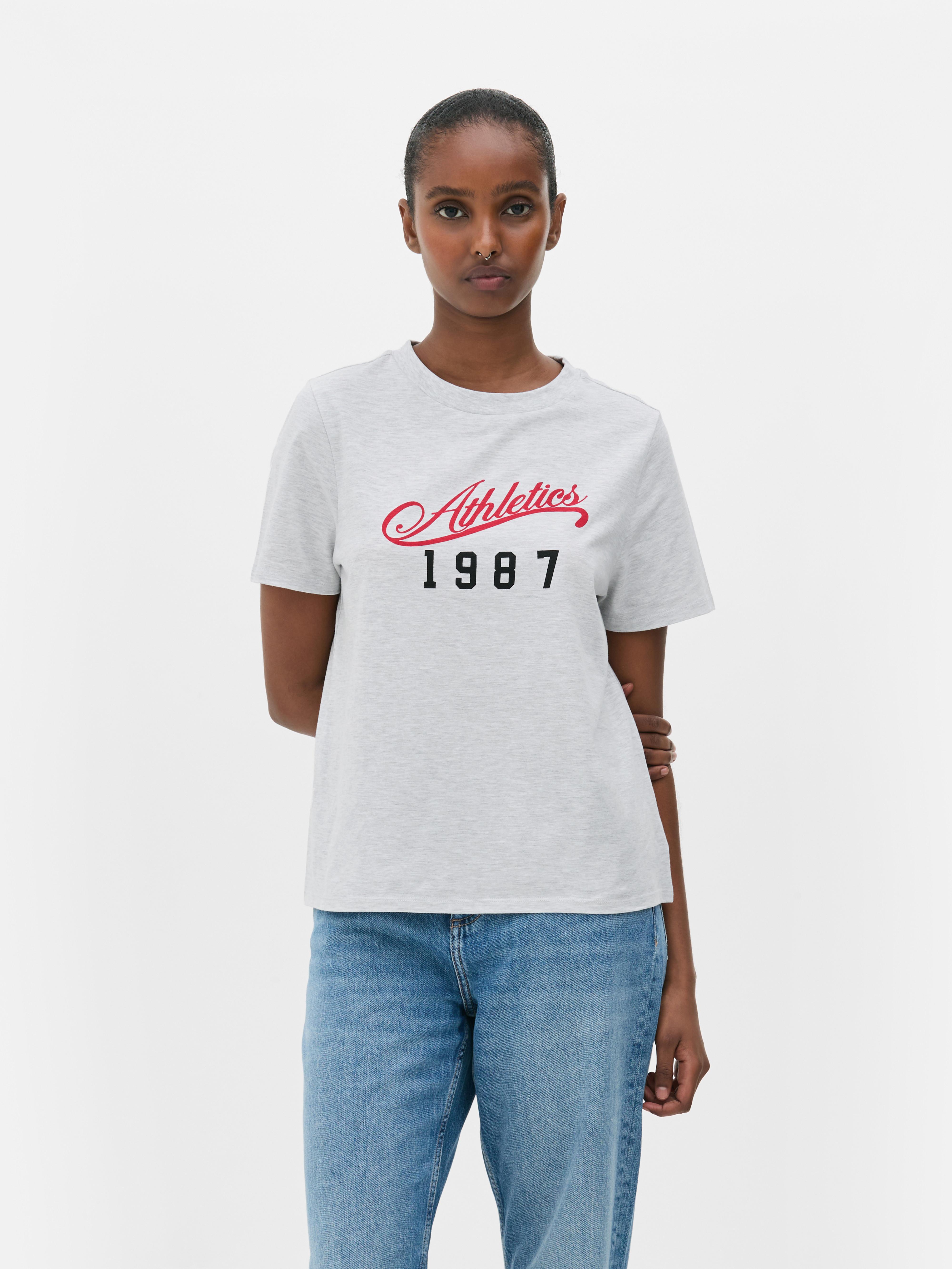 Katoenen T-shirt met korte mouwen en print