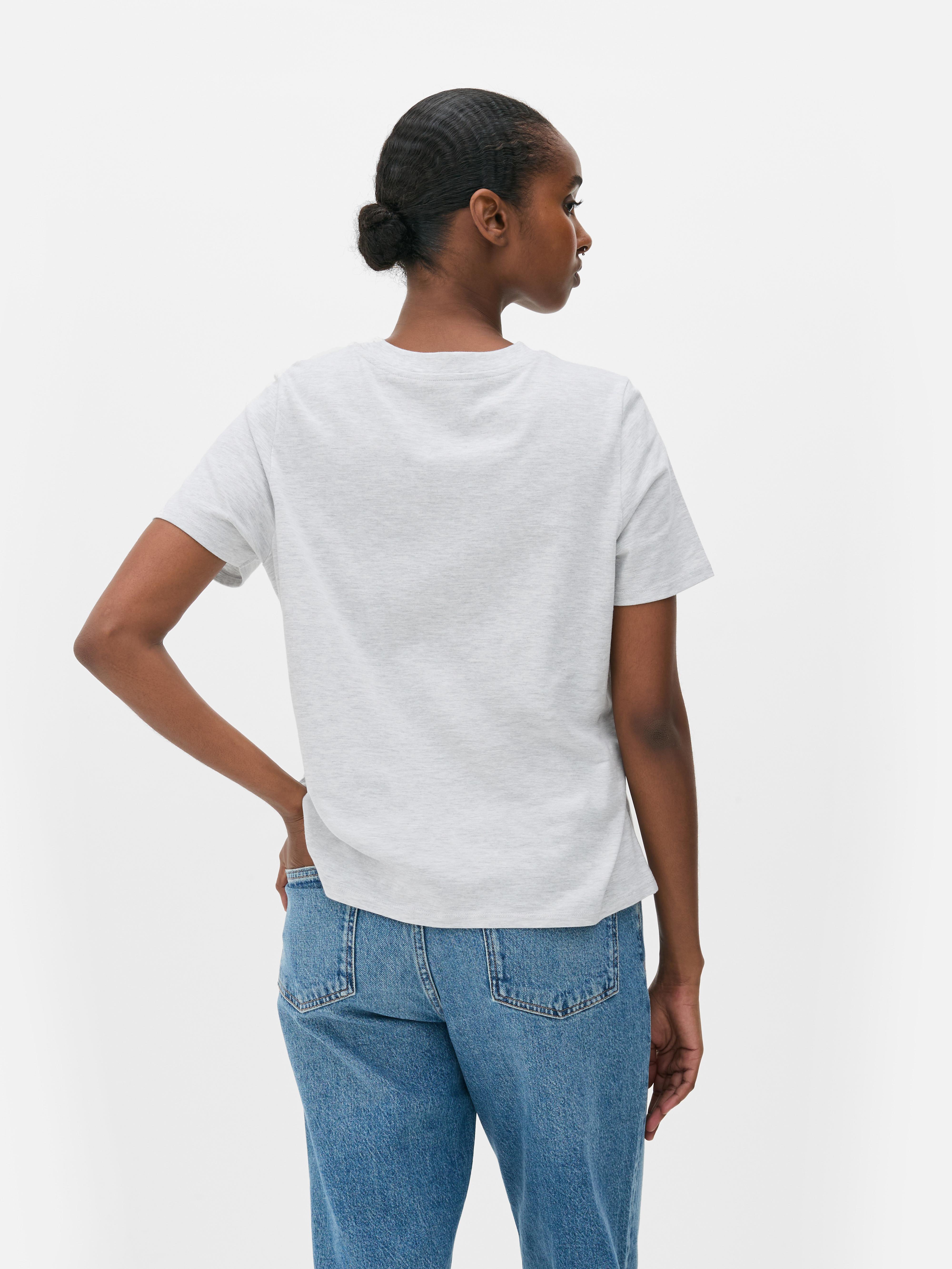 Katoenen T-shirt met korte mouwen en print