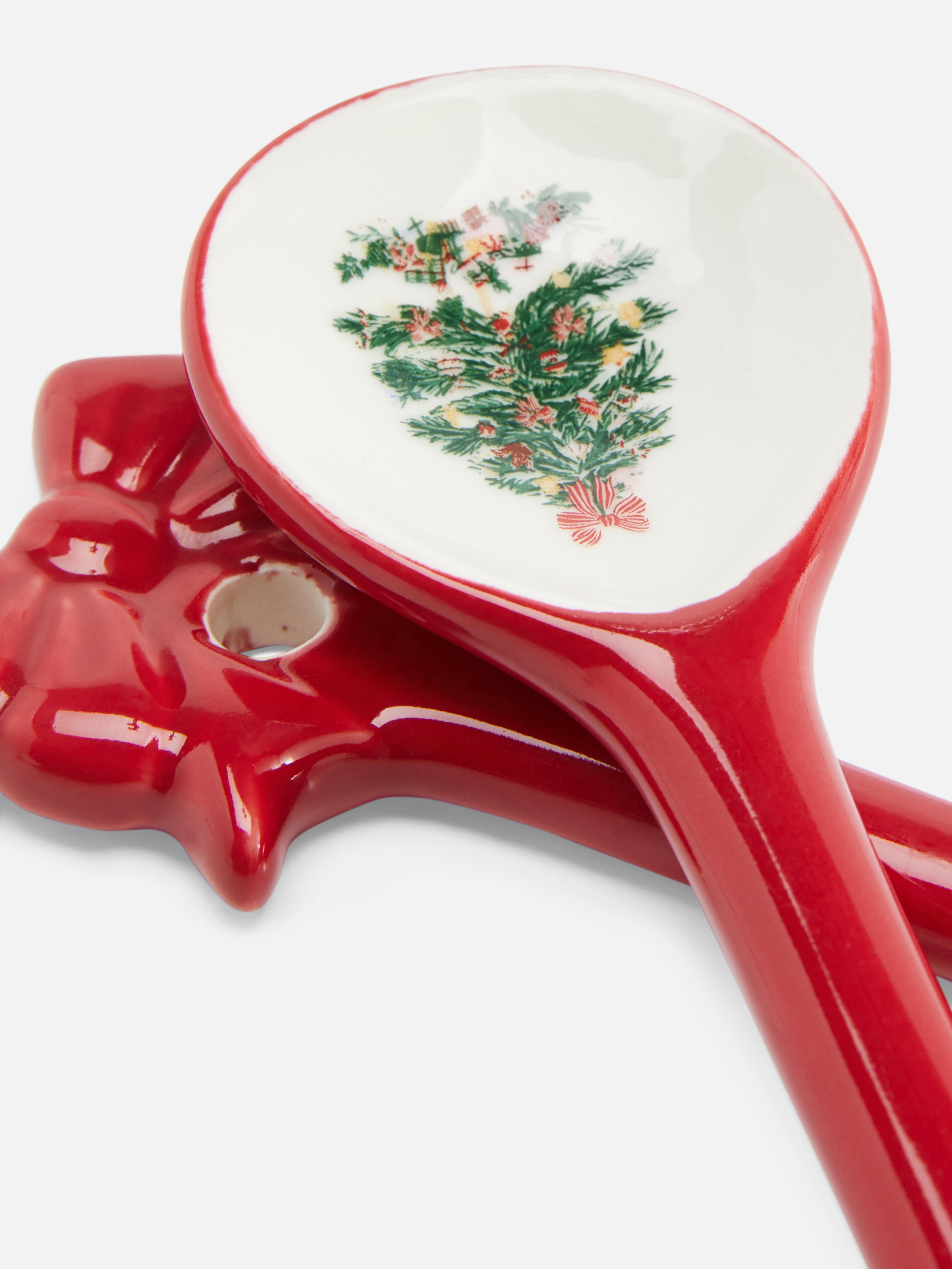 2pk Ceramic Christmas Serving Spoons