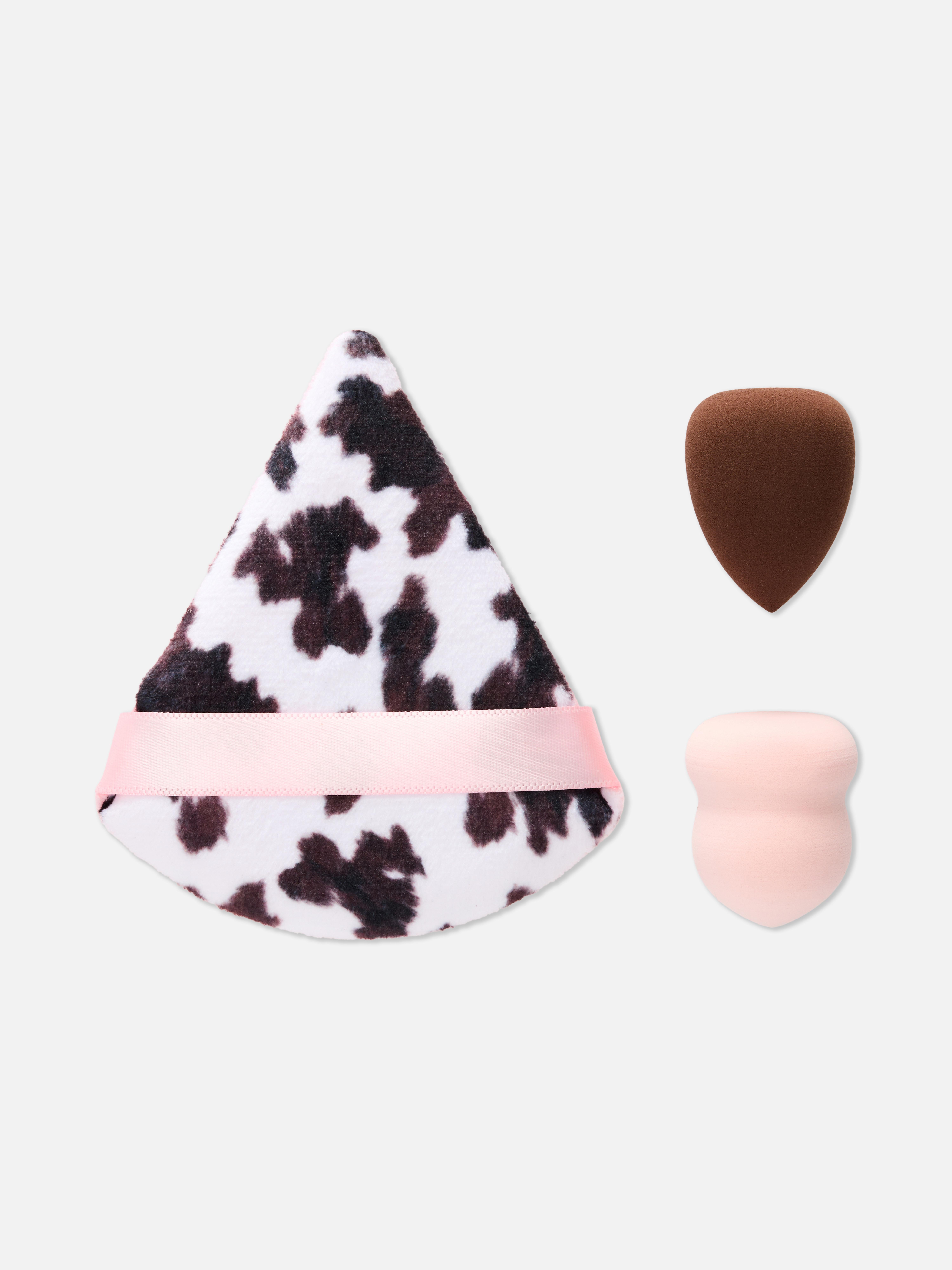 3pk Cow Print Makeup Sponge Set