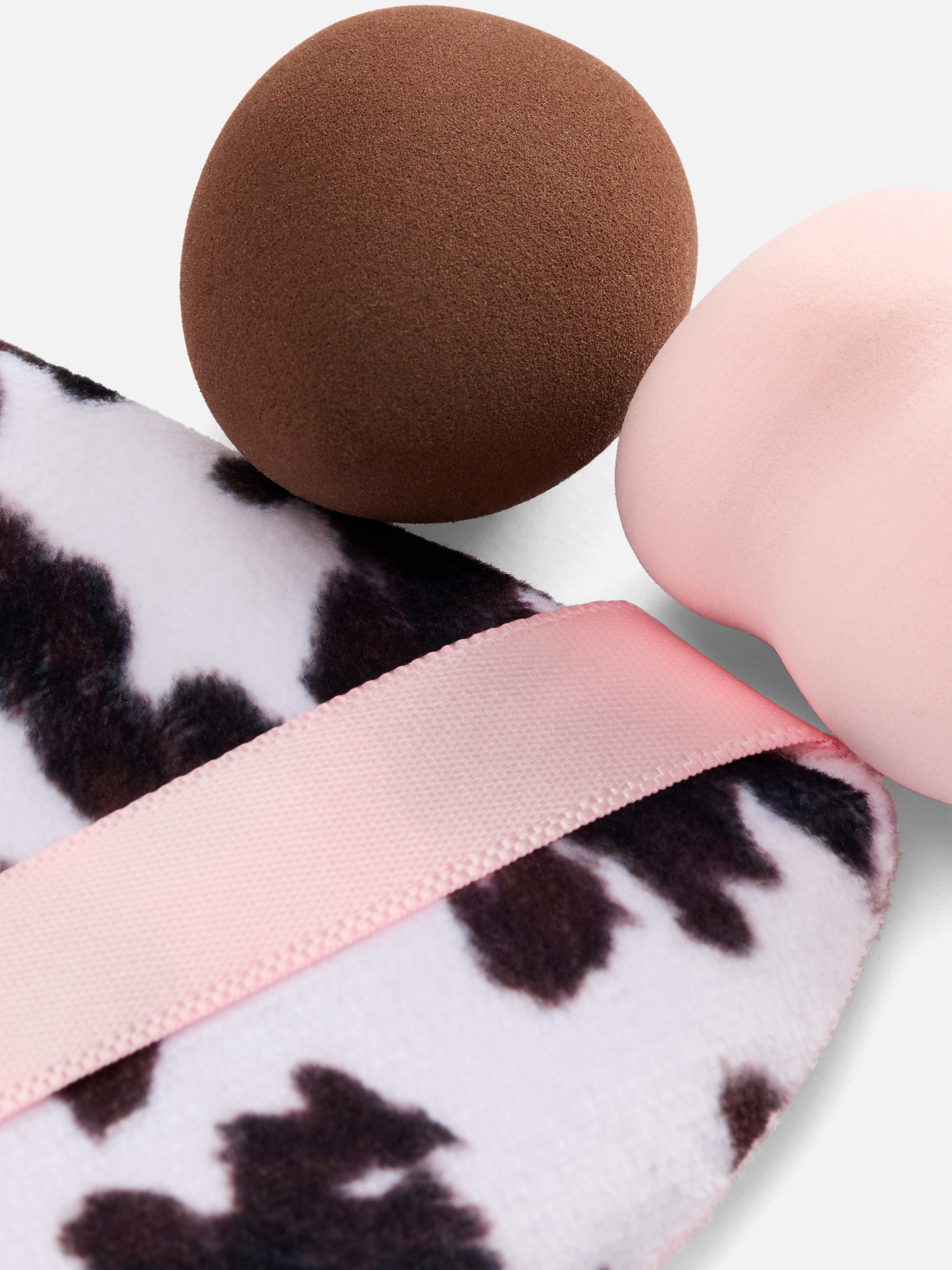 3pk Cow Print Makeup Sponge Set