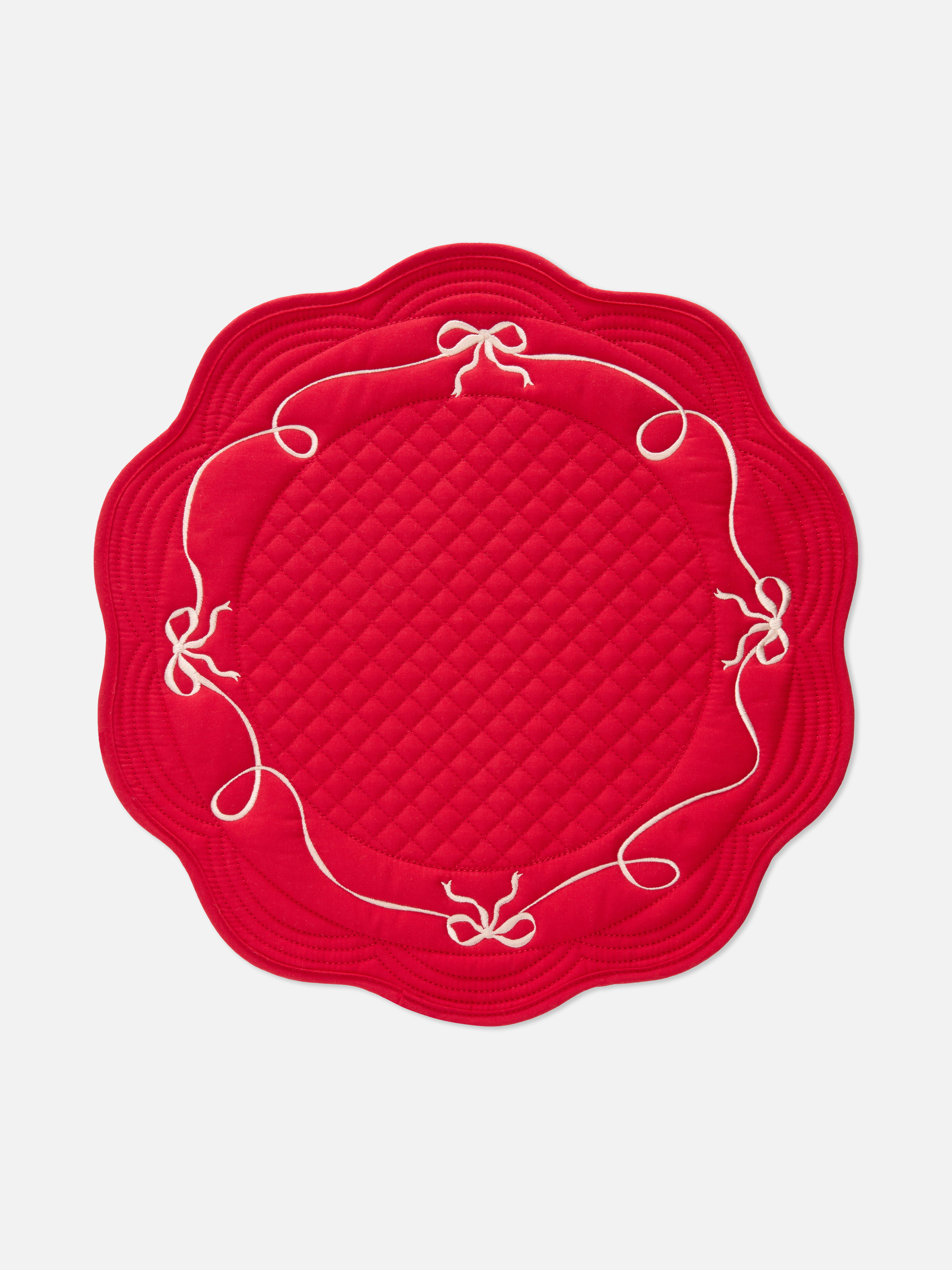 Christmas Bow Fabric Placemat