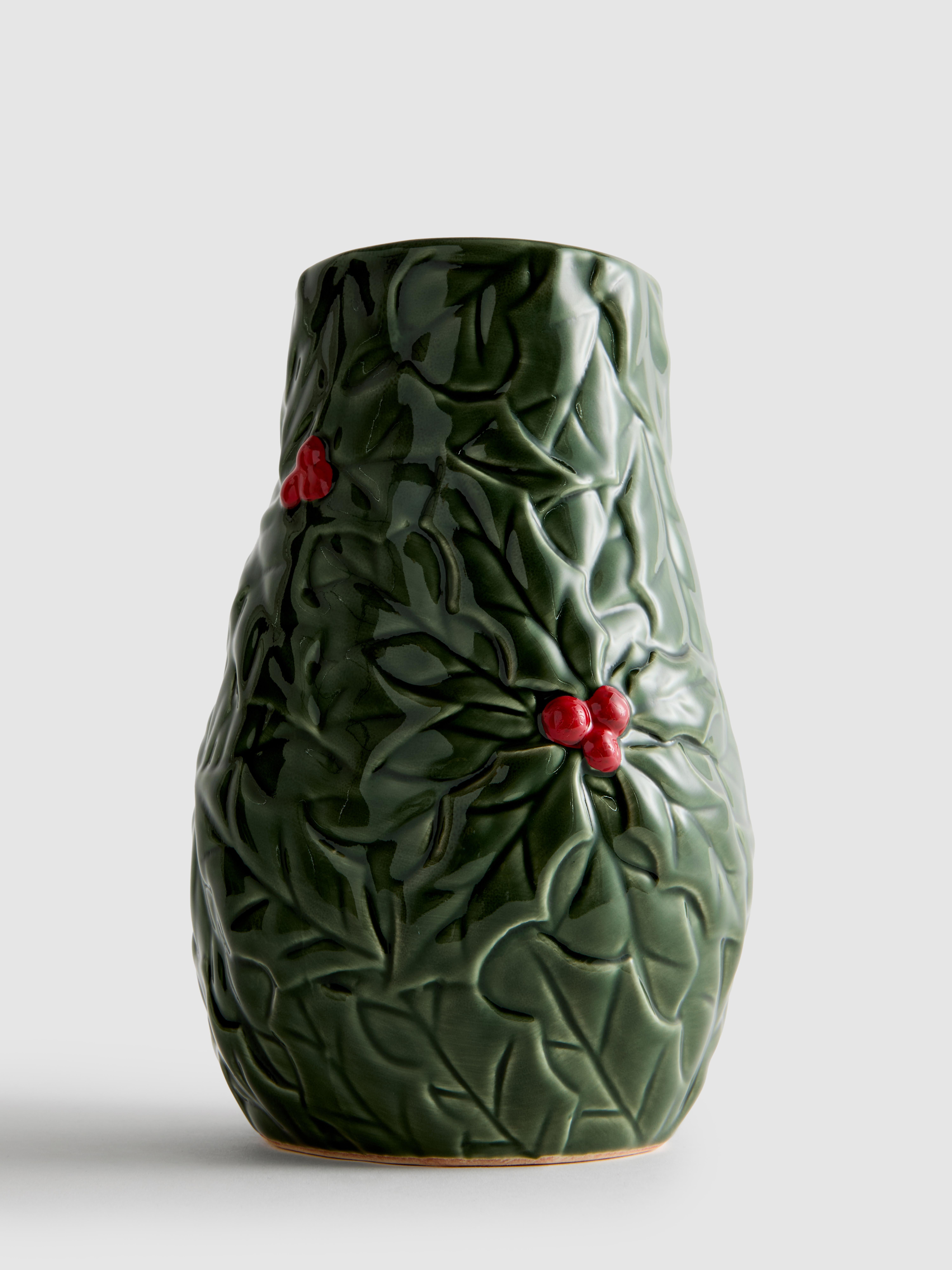 Christmas Holly Vase