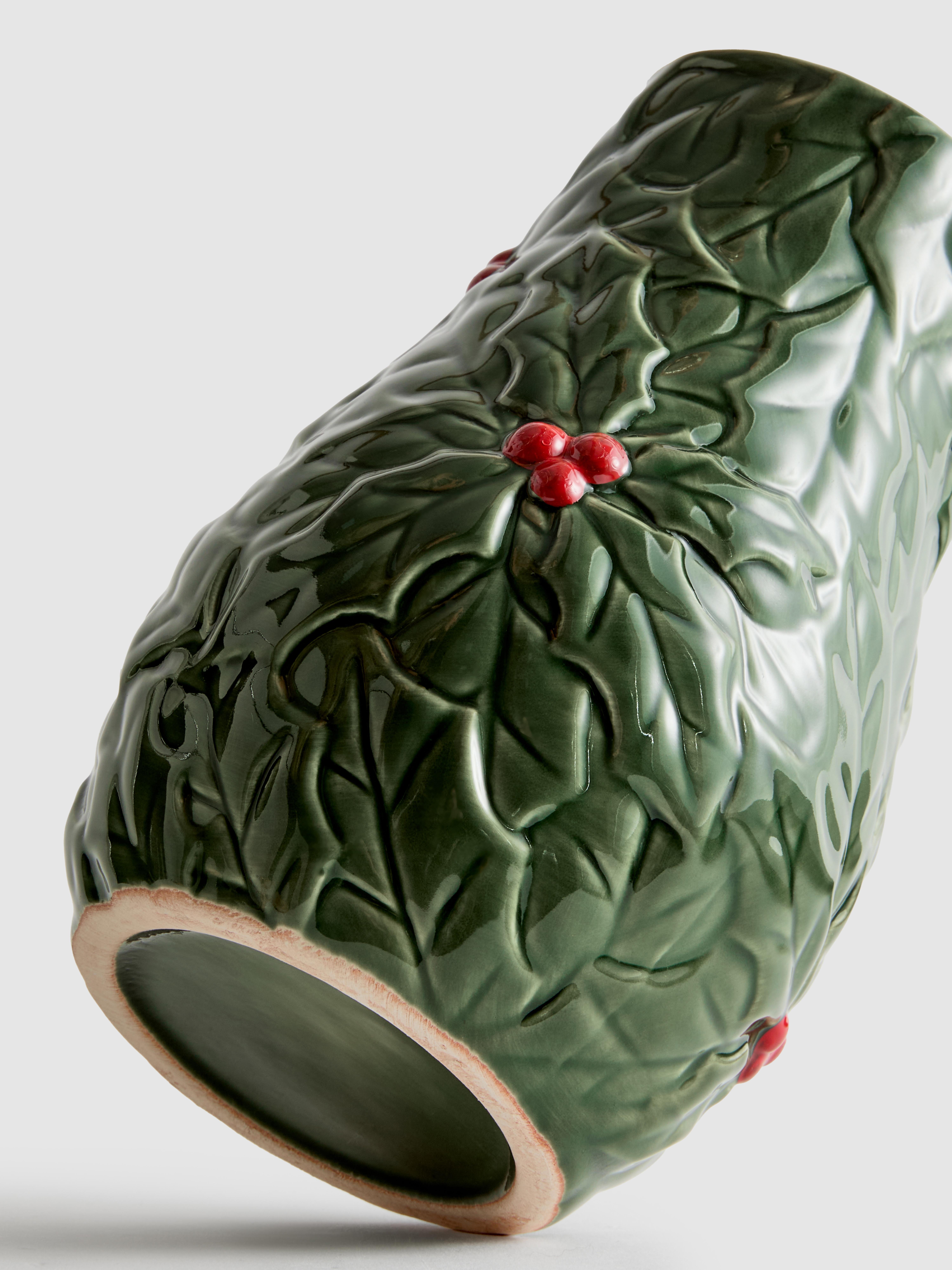 Christmas Holly Vase