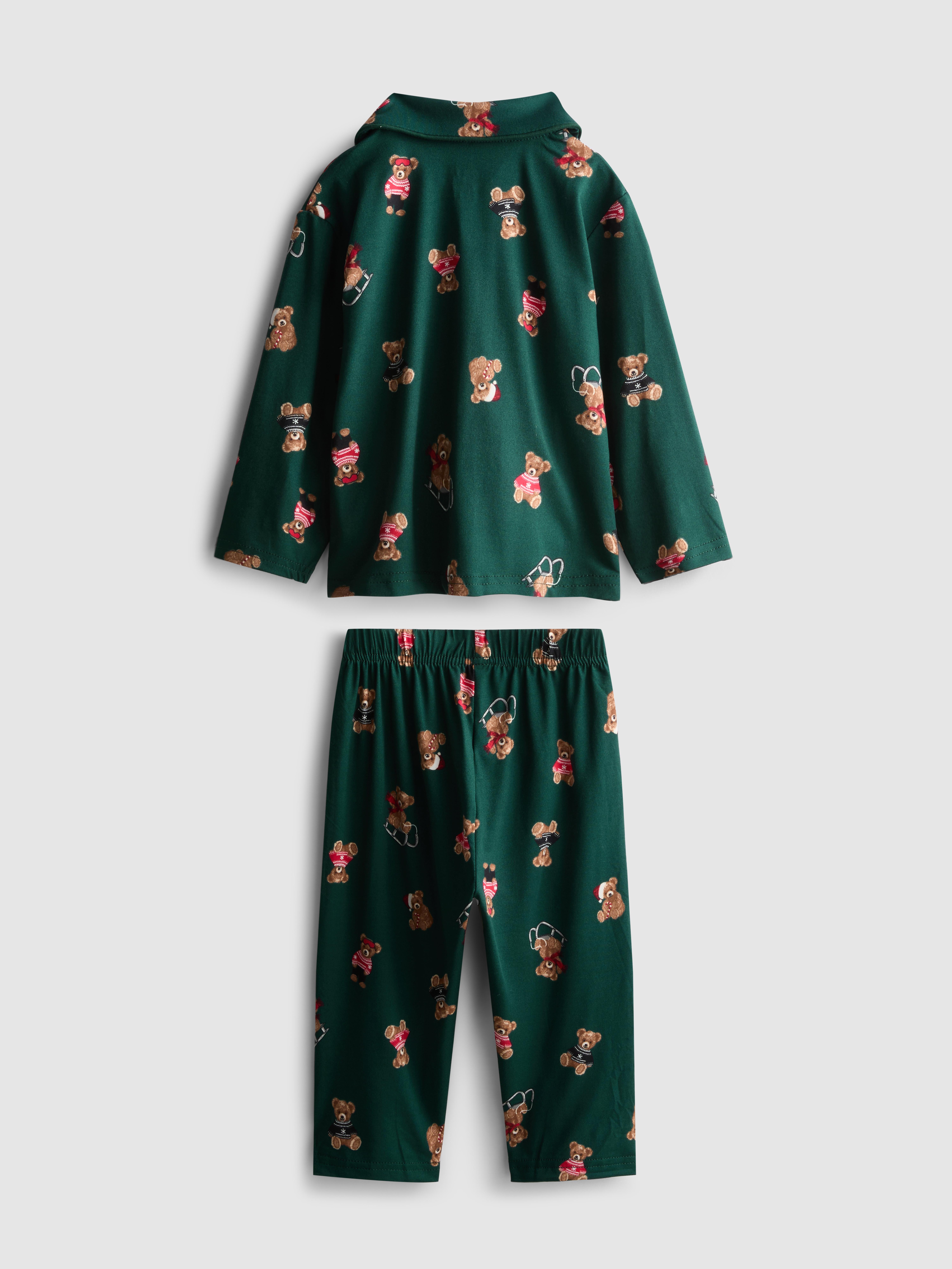 0-36mths | Baby’s Green Bear Family Christmas Pyjamas