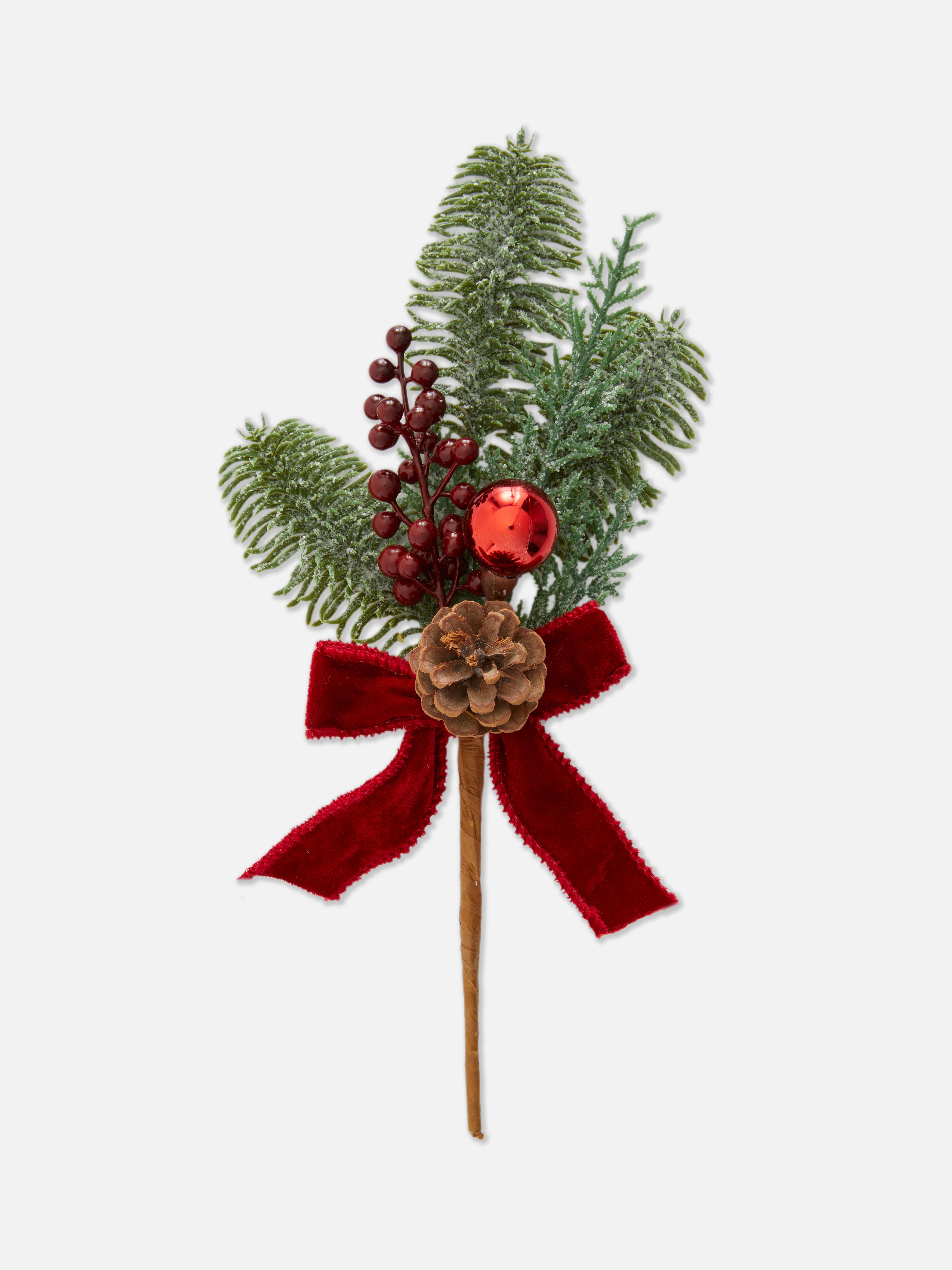 Bow and Bauble Christmas Pick