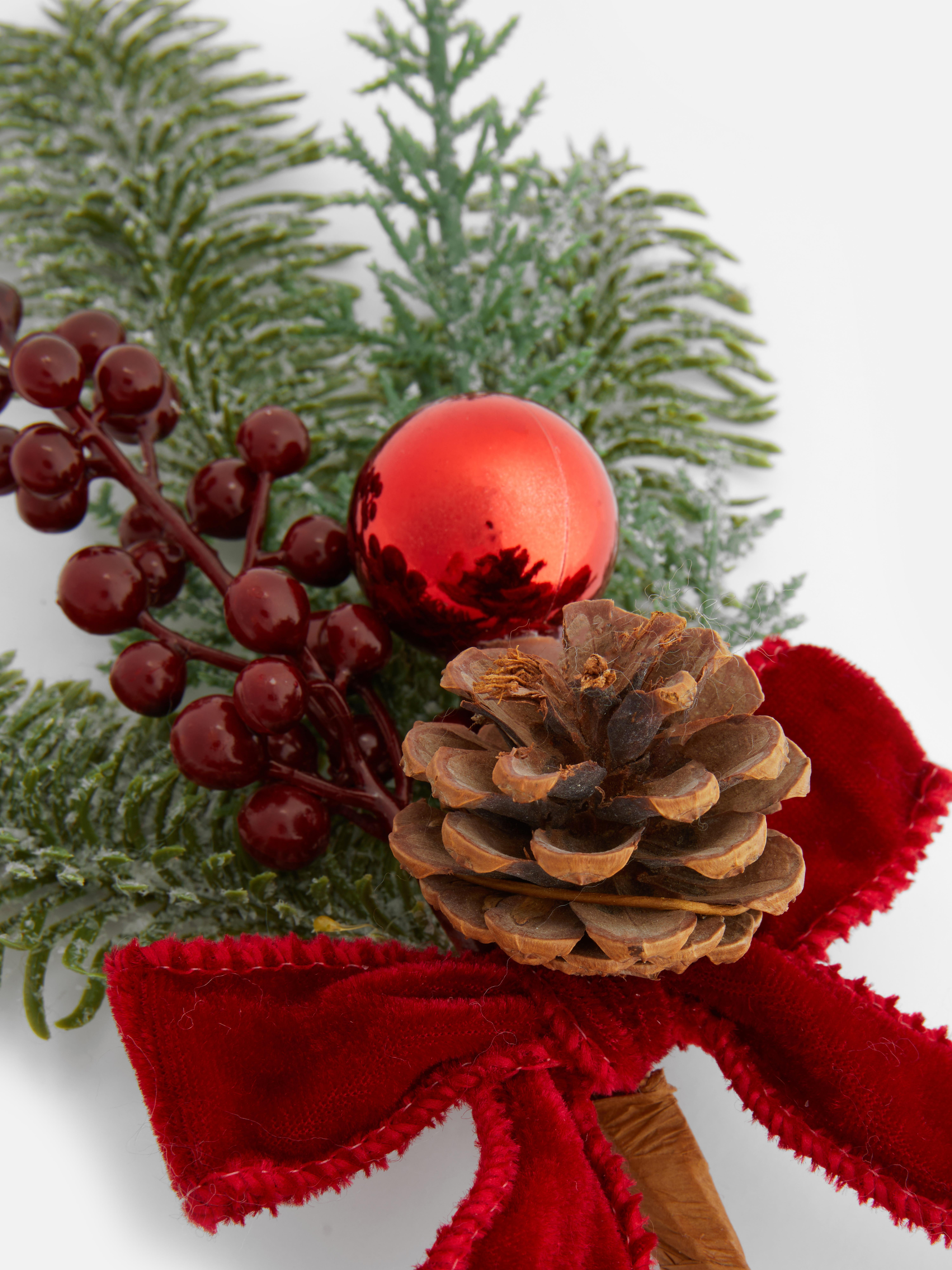 Bow and Bauble Christmas Pick