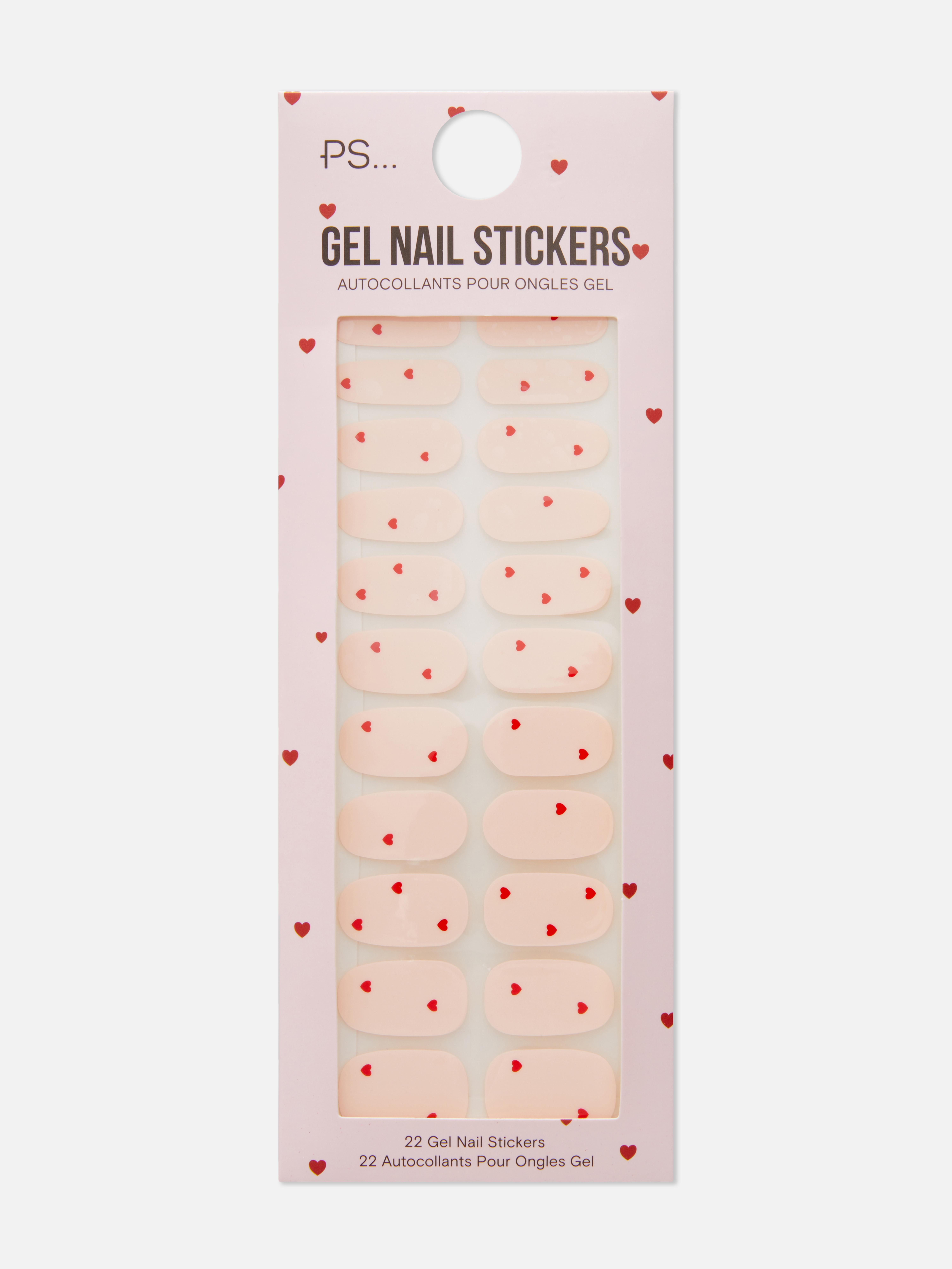 Autocollants pour ongles en gel à motif cœur PS...