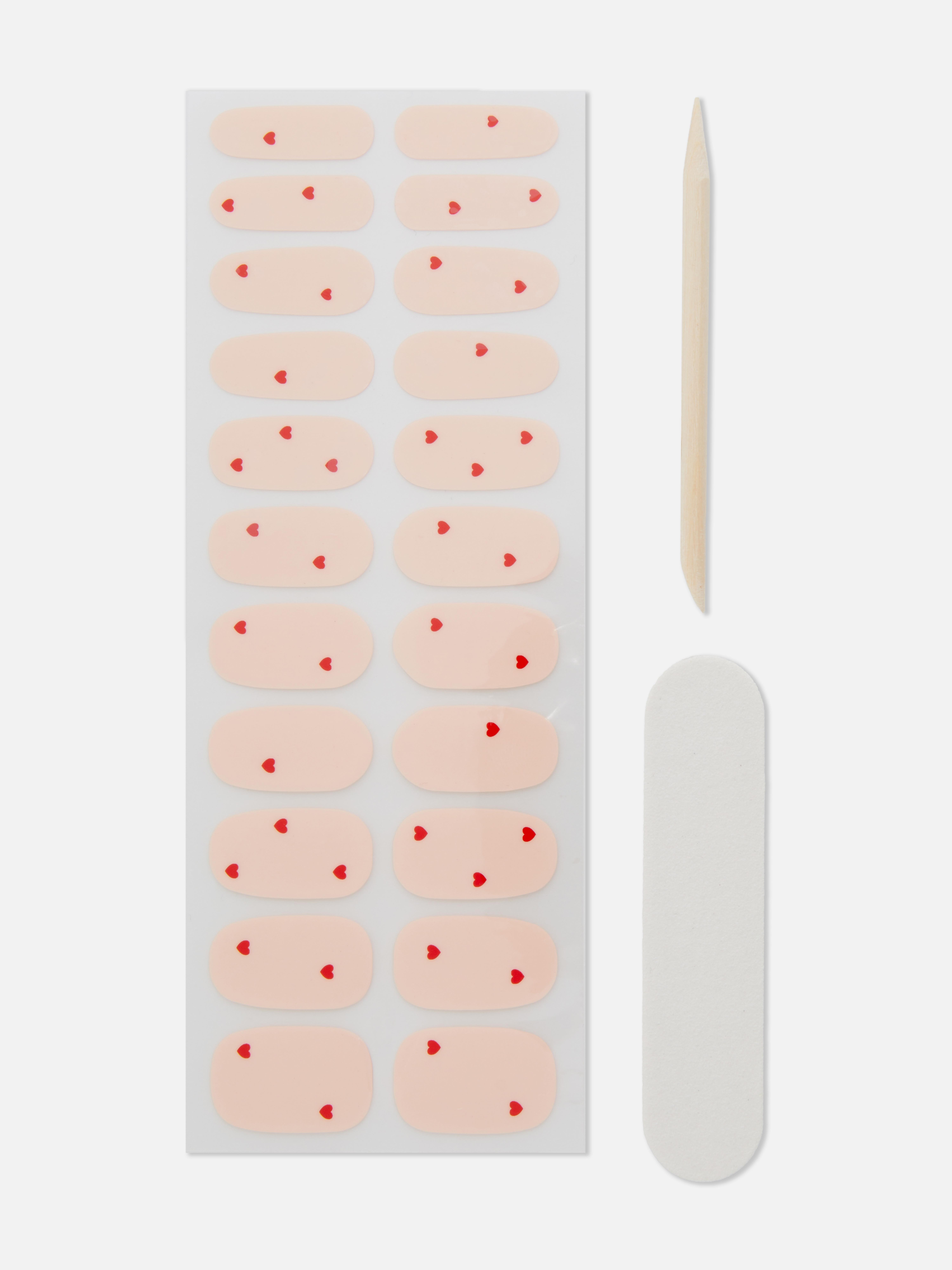 Autocollants pour ongles en gel à motif cœur PS...