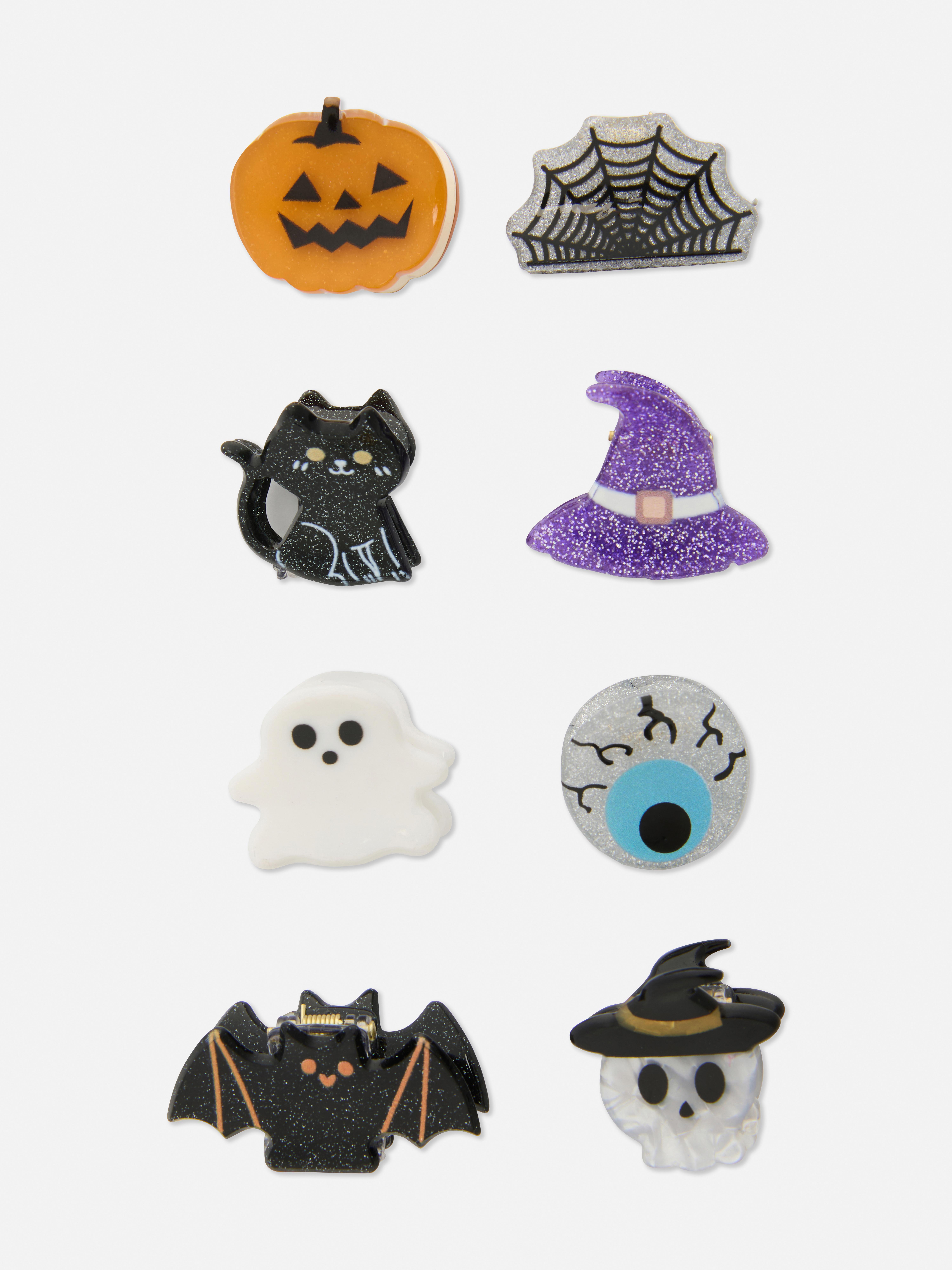 8 mini clame de păr de Halloween