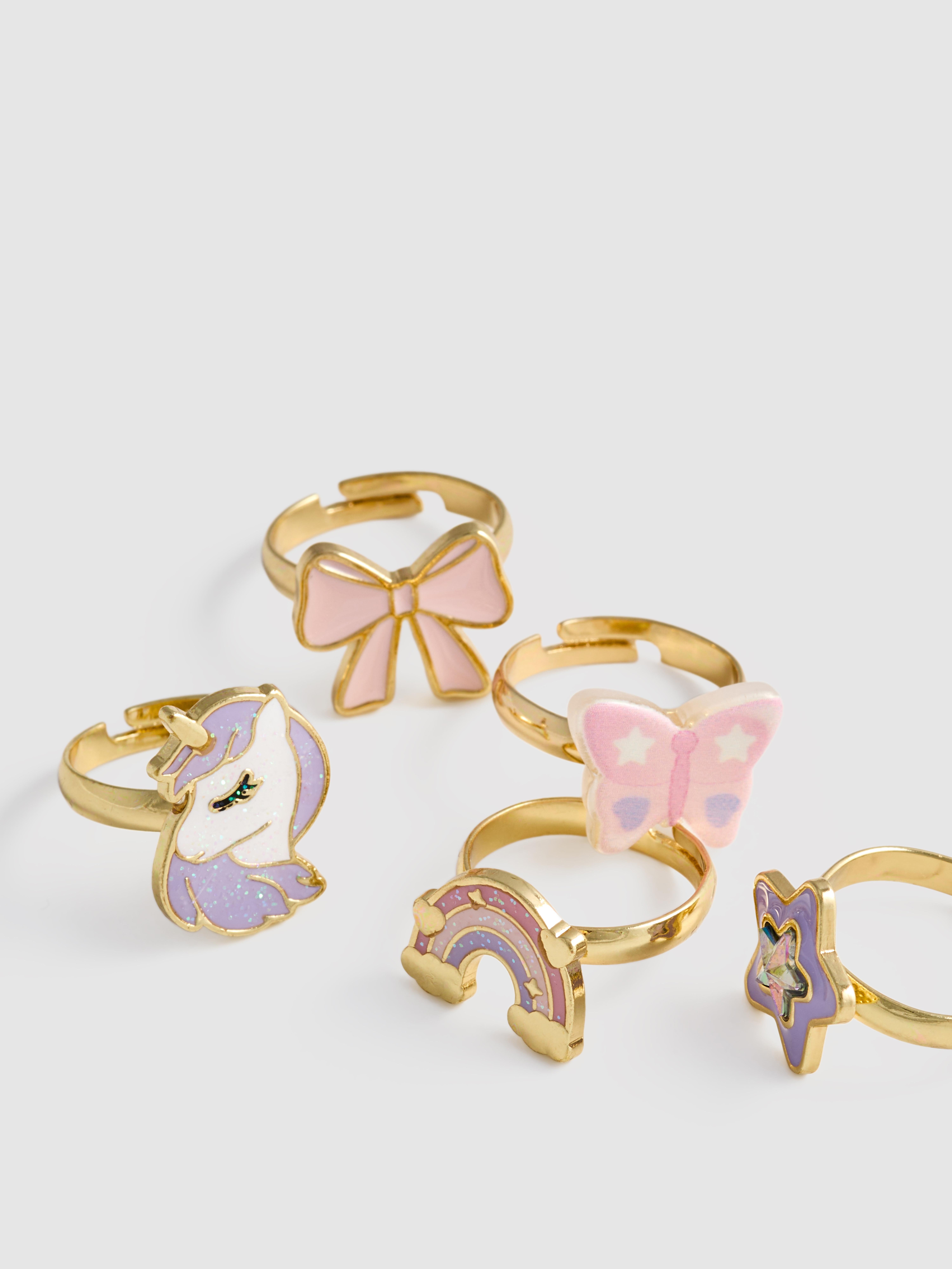 5pk Charm Rings