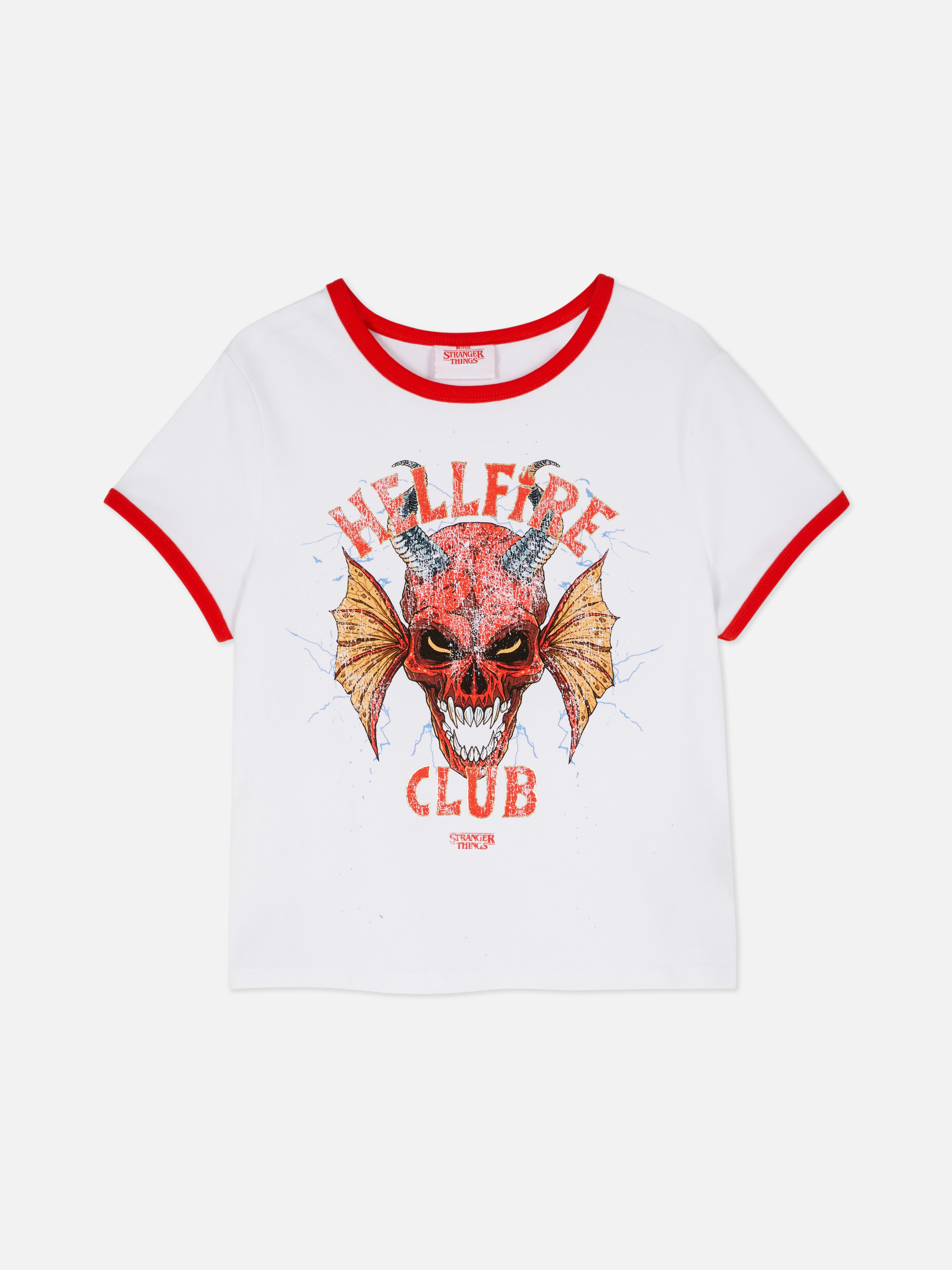 Majica z obrobo Stranger Things Hellfire Club