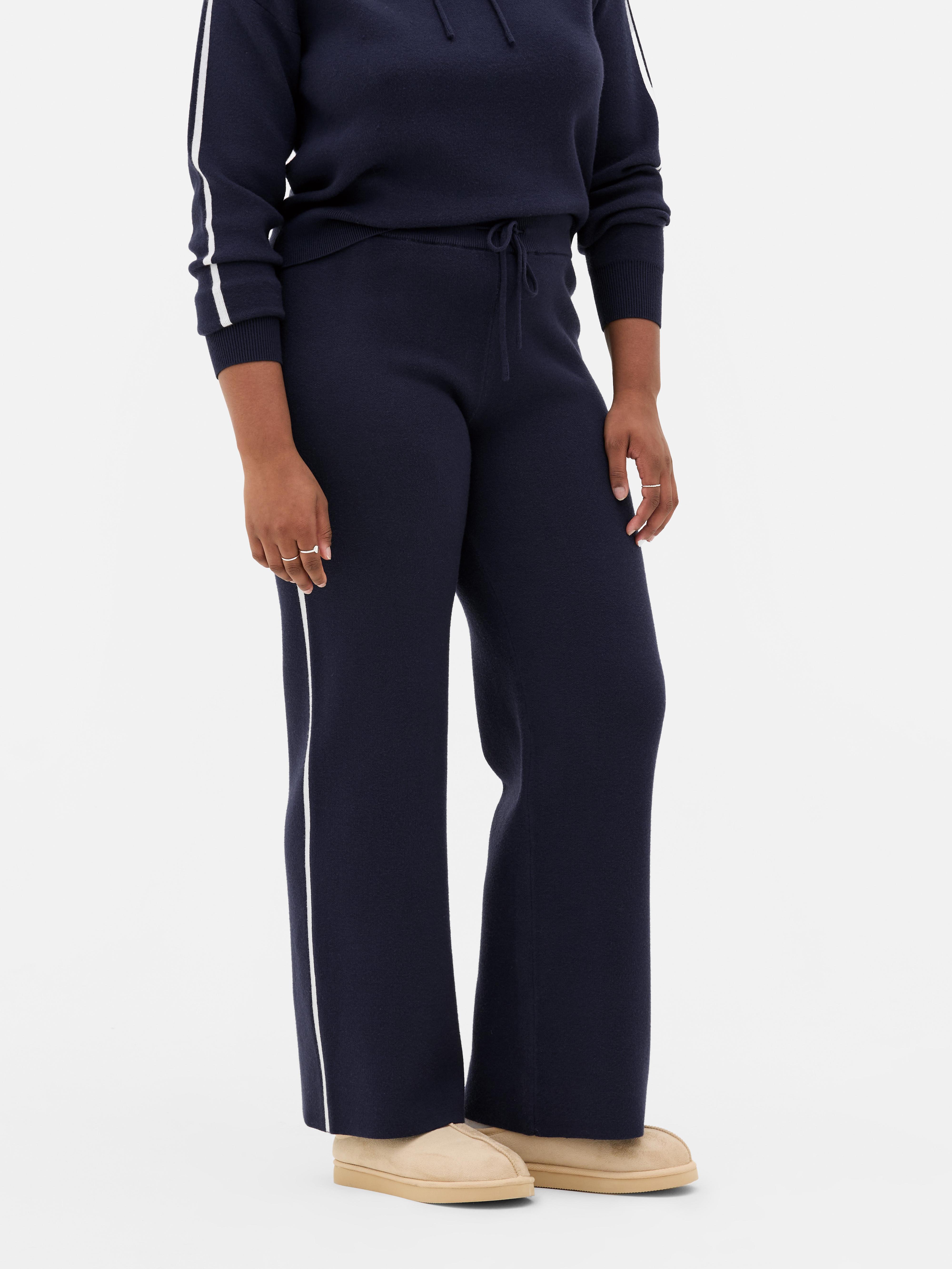 Leggings mit weitem Bein und Streifen