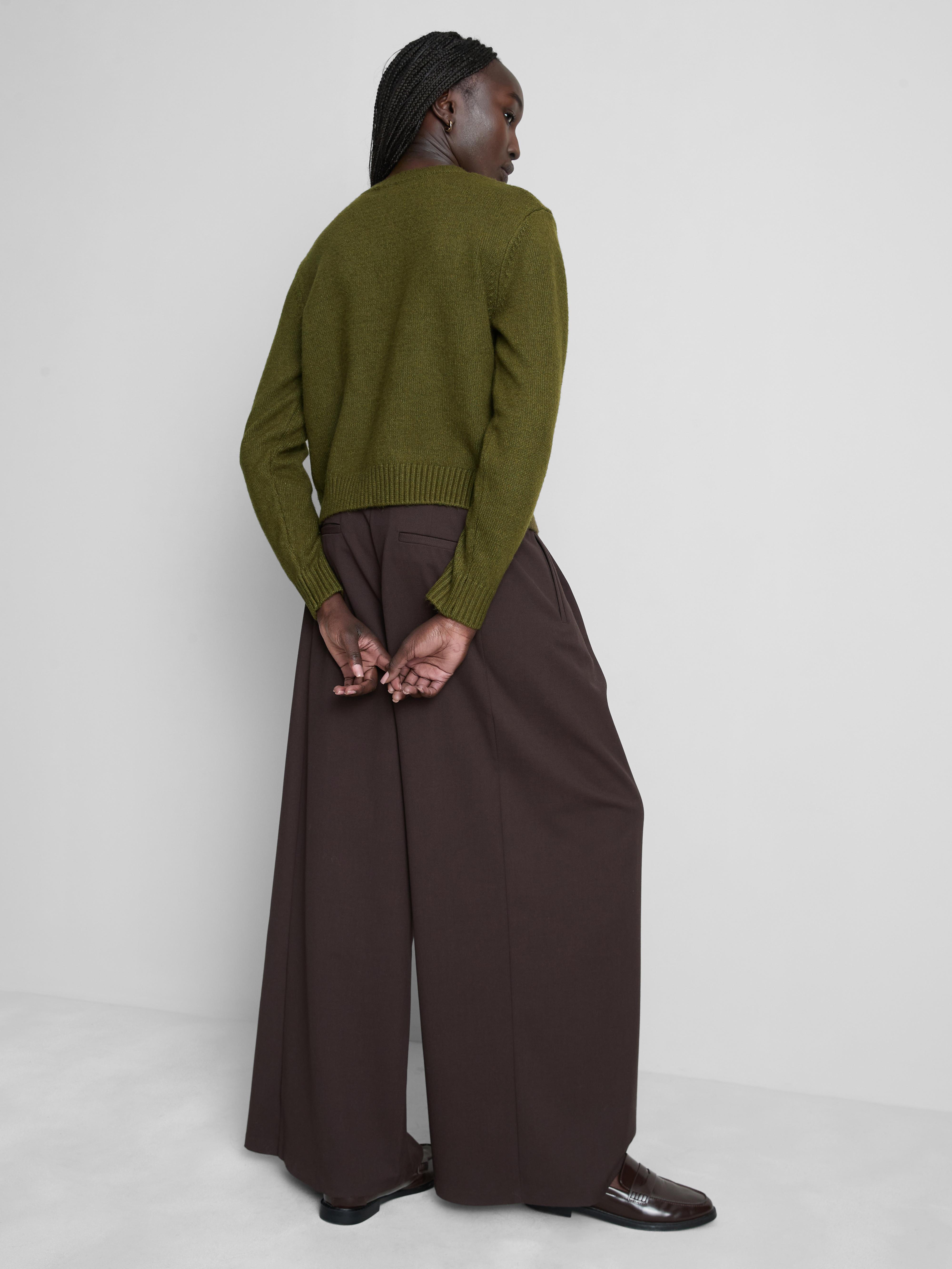 Casaco gola redonda malha entrançada