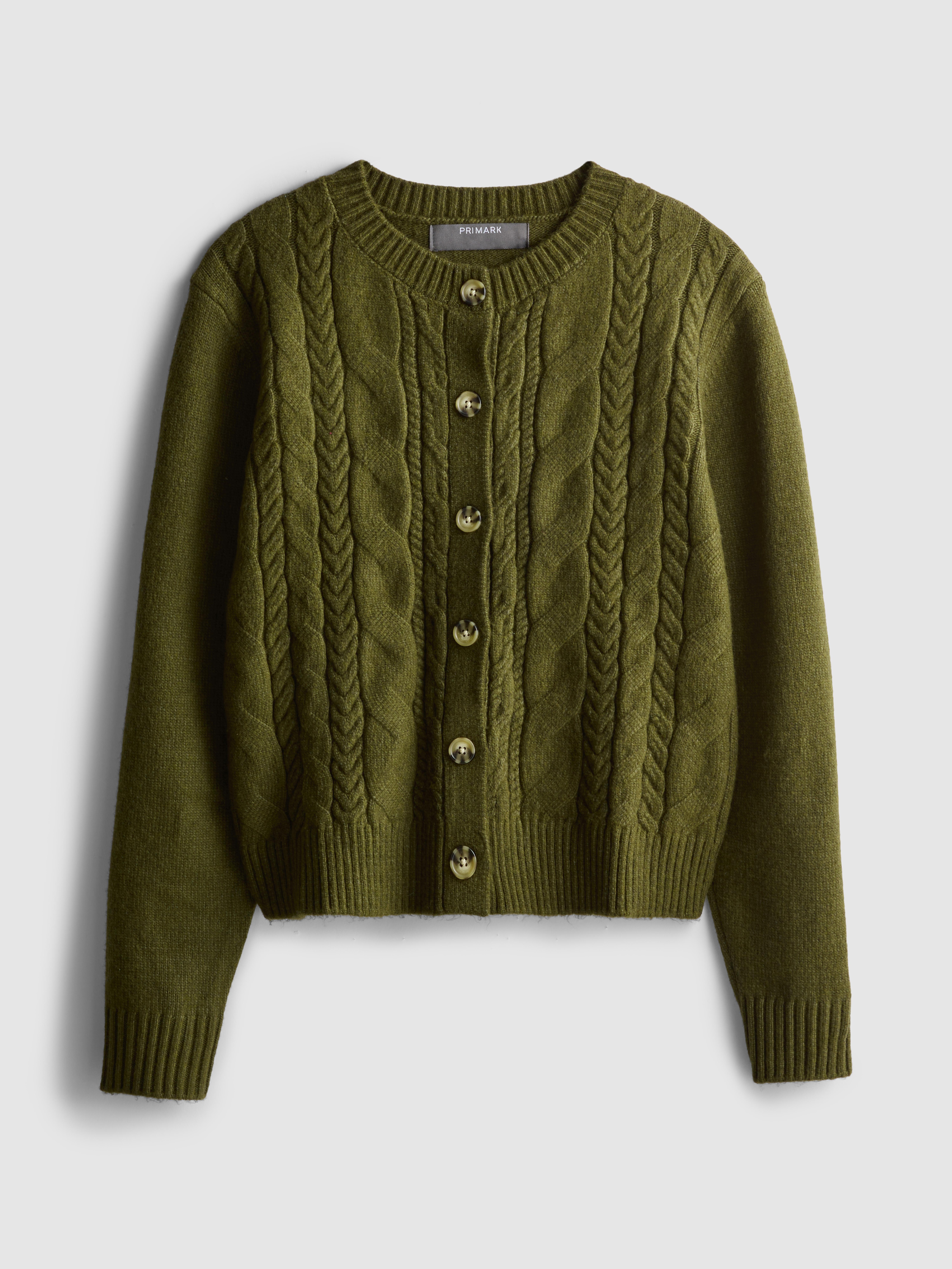 Cable Knit Crewneck Cardigan