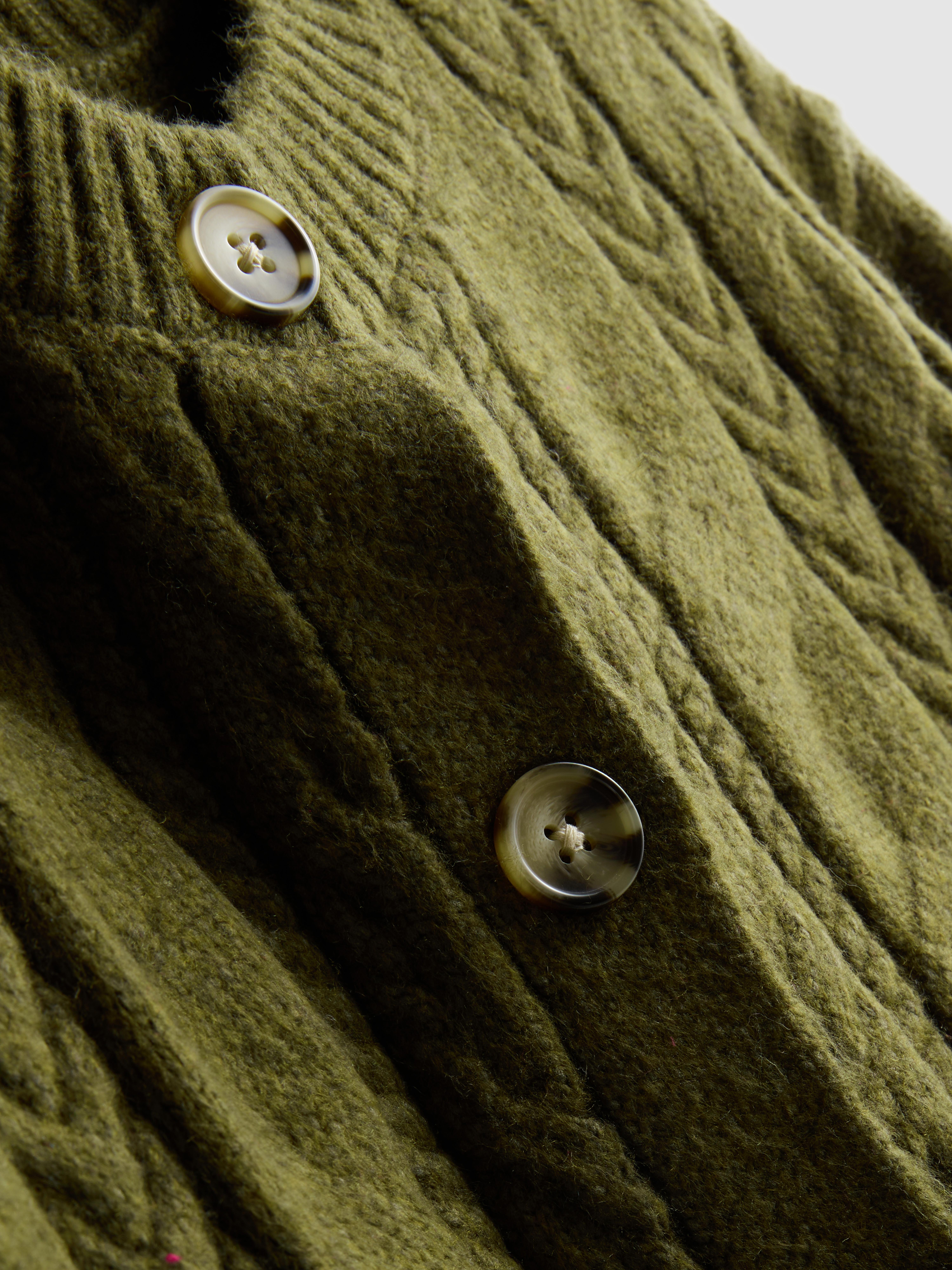 Cable Knit Crewneck Cardigan