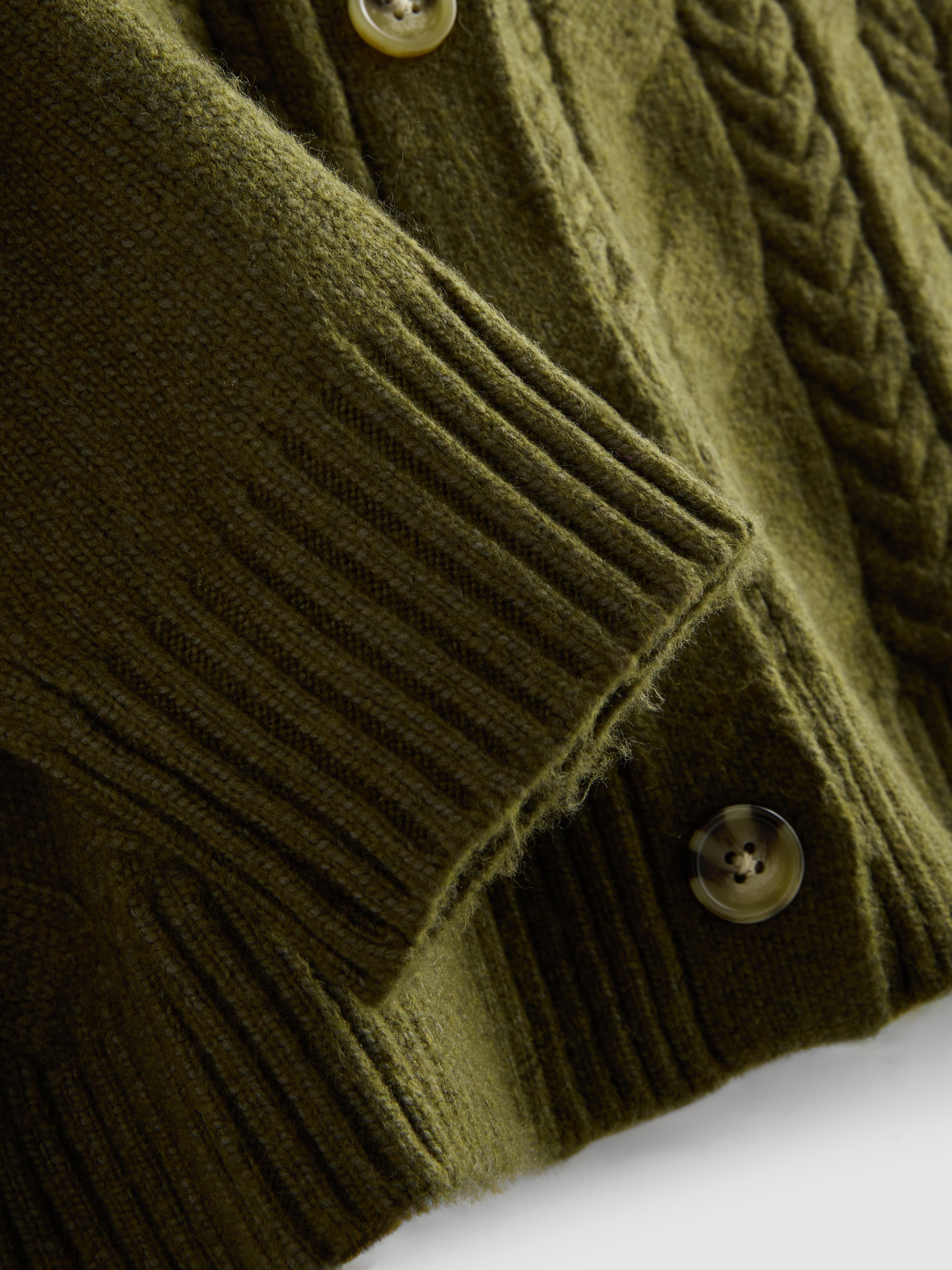 Cable Knit Crewneck Cardigan