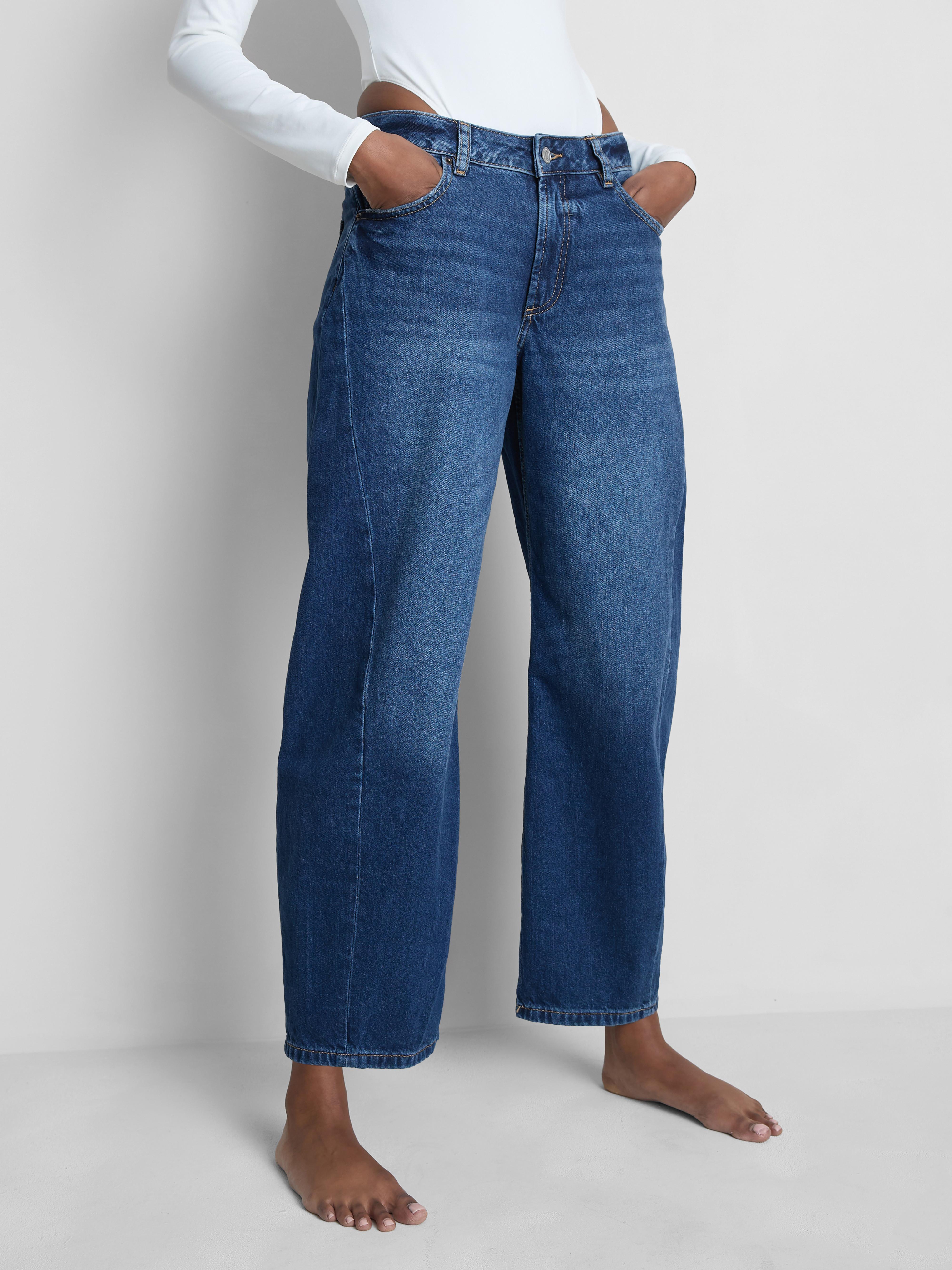 Mid-Rise Barrel Leg Jeans | Short - Long Lengths