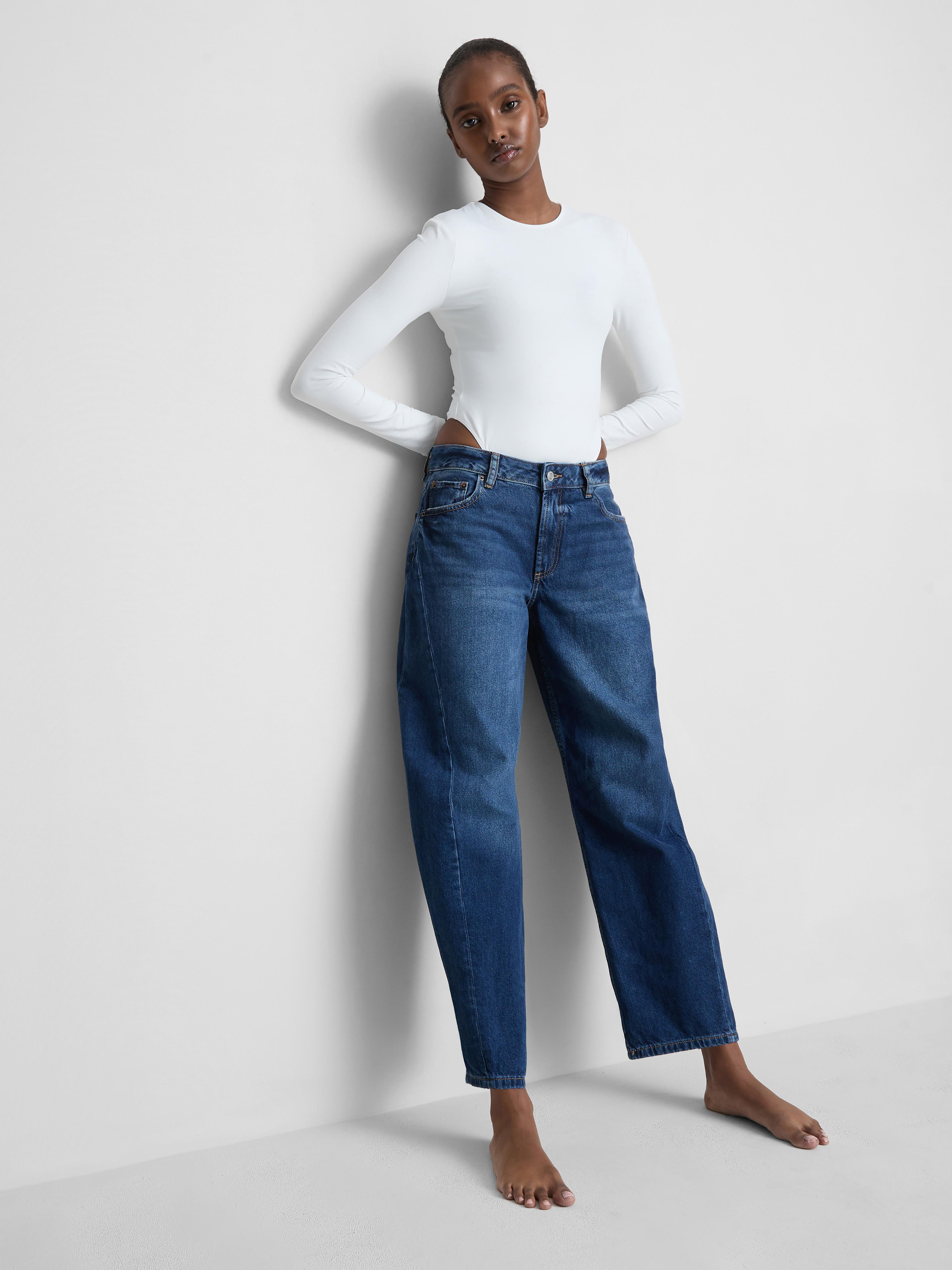 Mid-Rise Barrel Leg Jeans | Short - Long Lengths