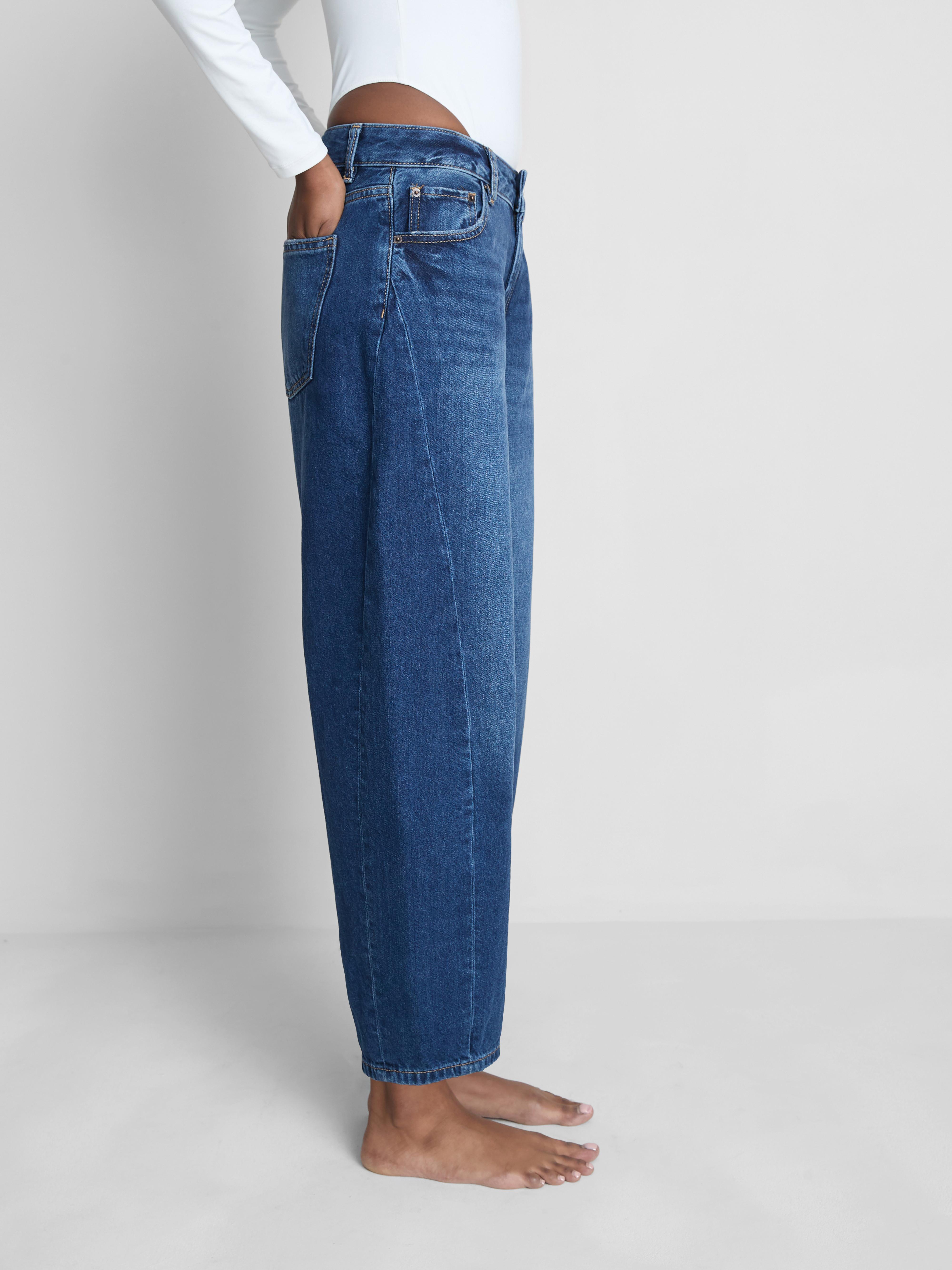 Mid-Rise Barrel Leg Jeans | Short - Long Lengths