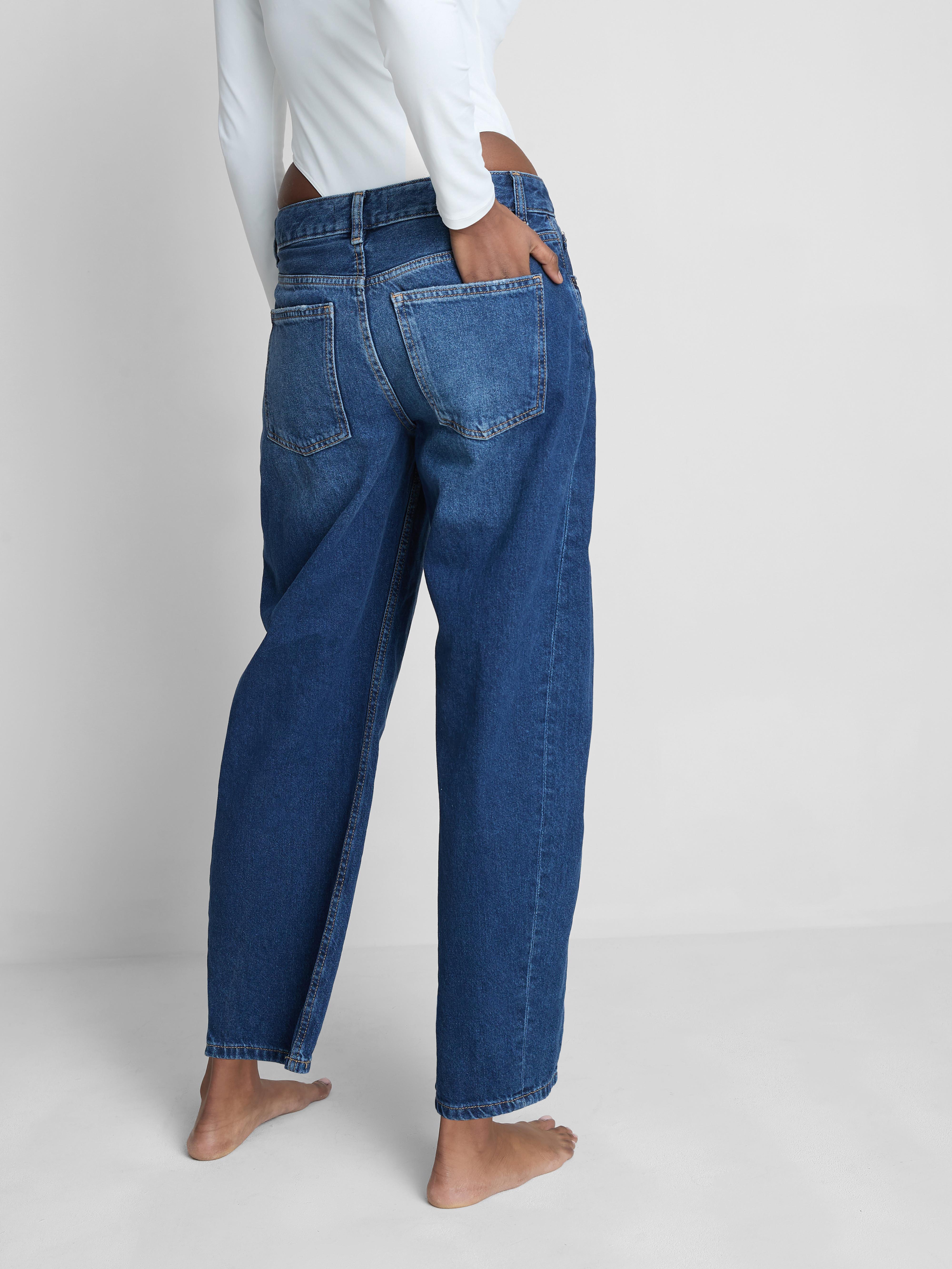 Mid-Rise Barrel Leg Jeans | Short - Long Lengths