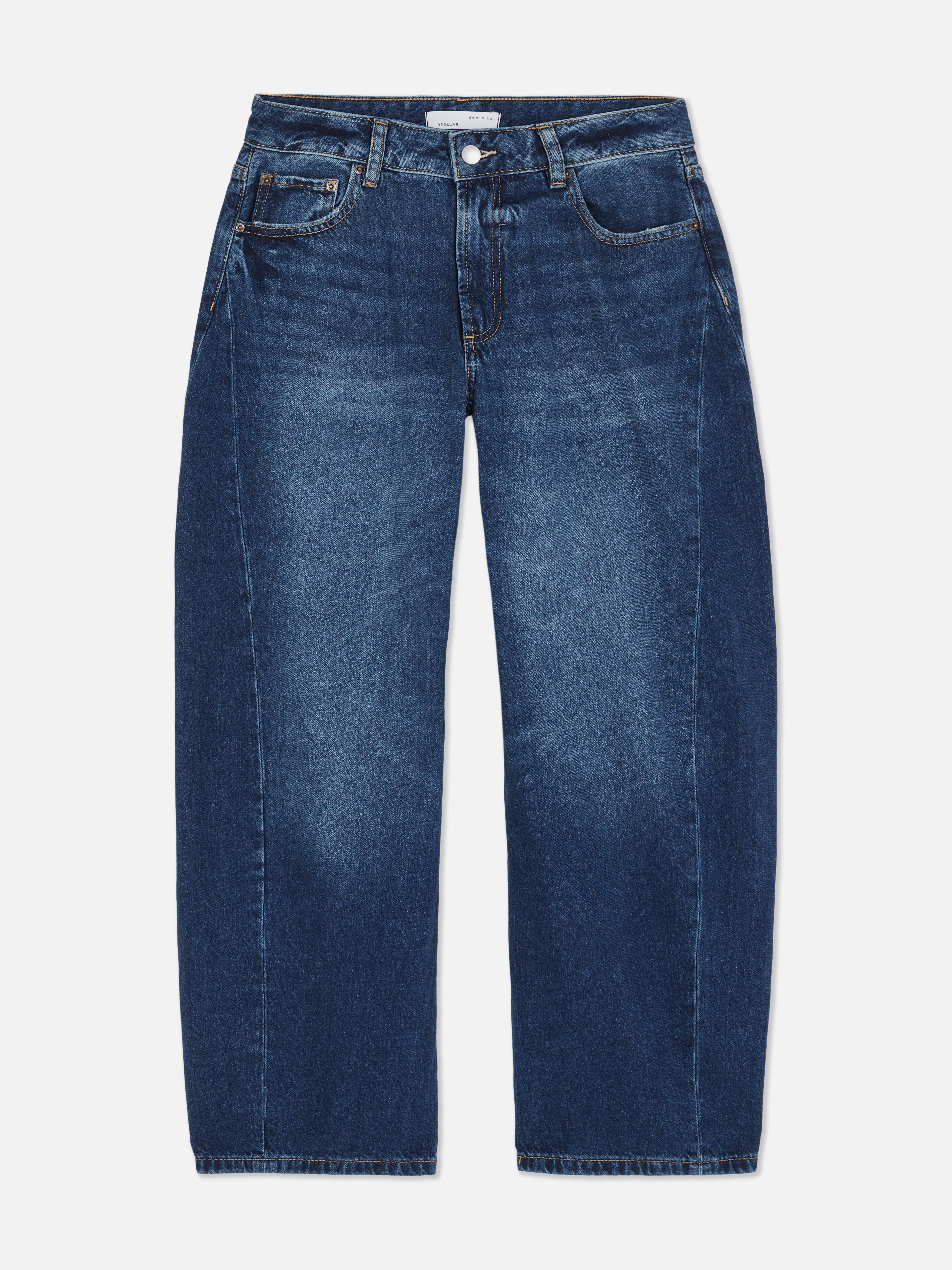 Mid-Rise Barrel Leg Jeans | Short - Long Lengths