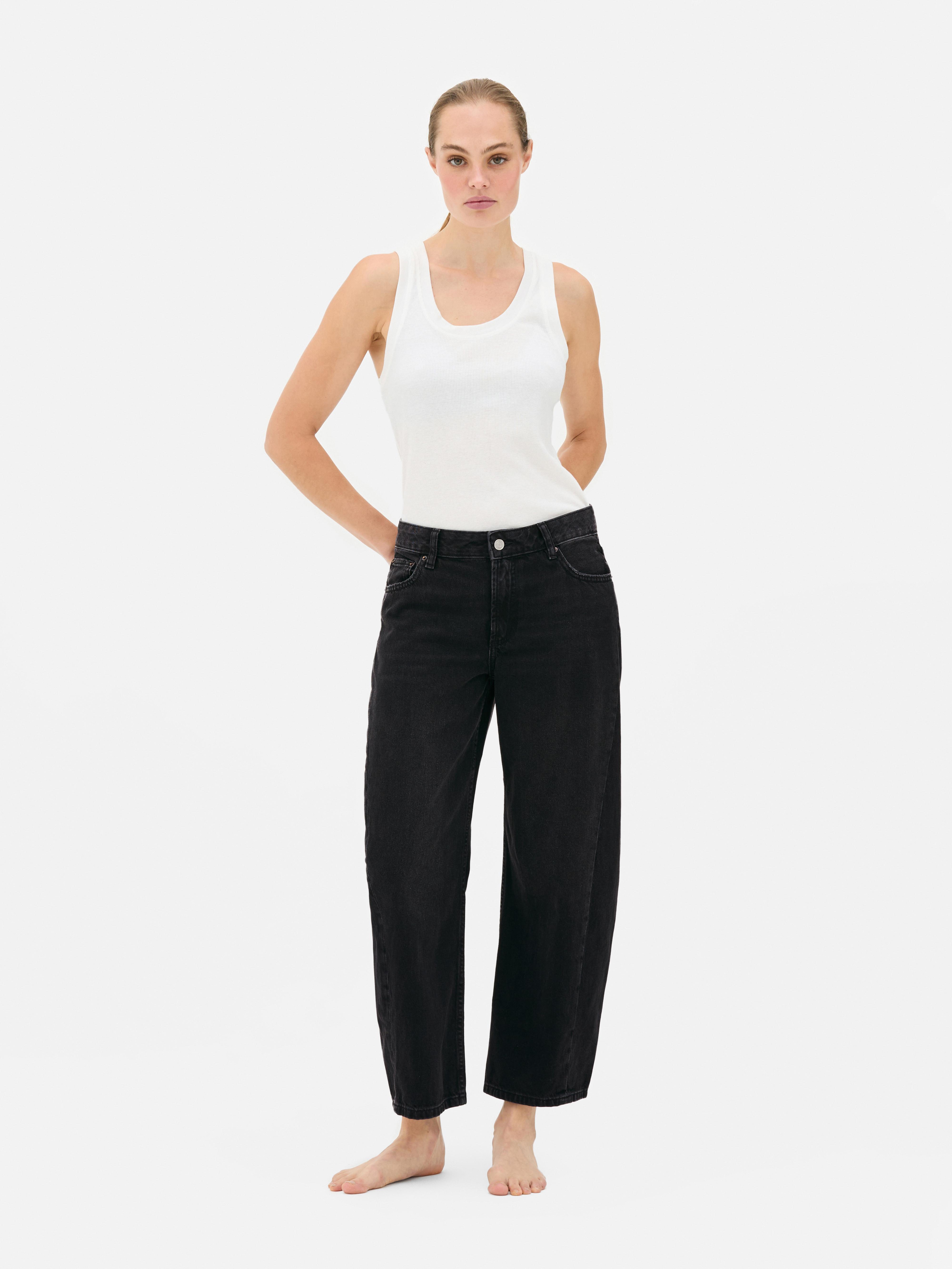 Mid-Rise Barrel Leg Jeans | Short - Long Lengths