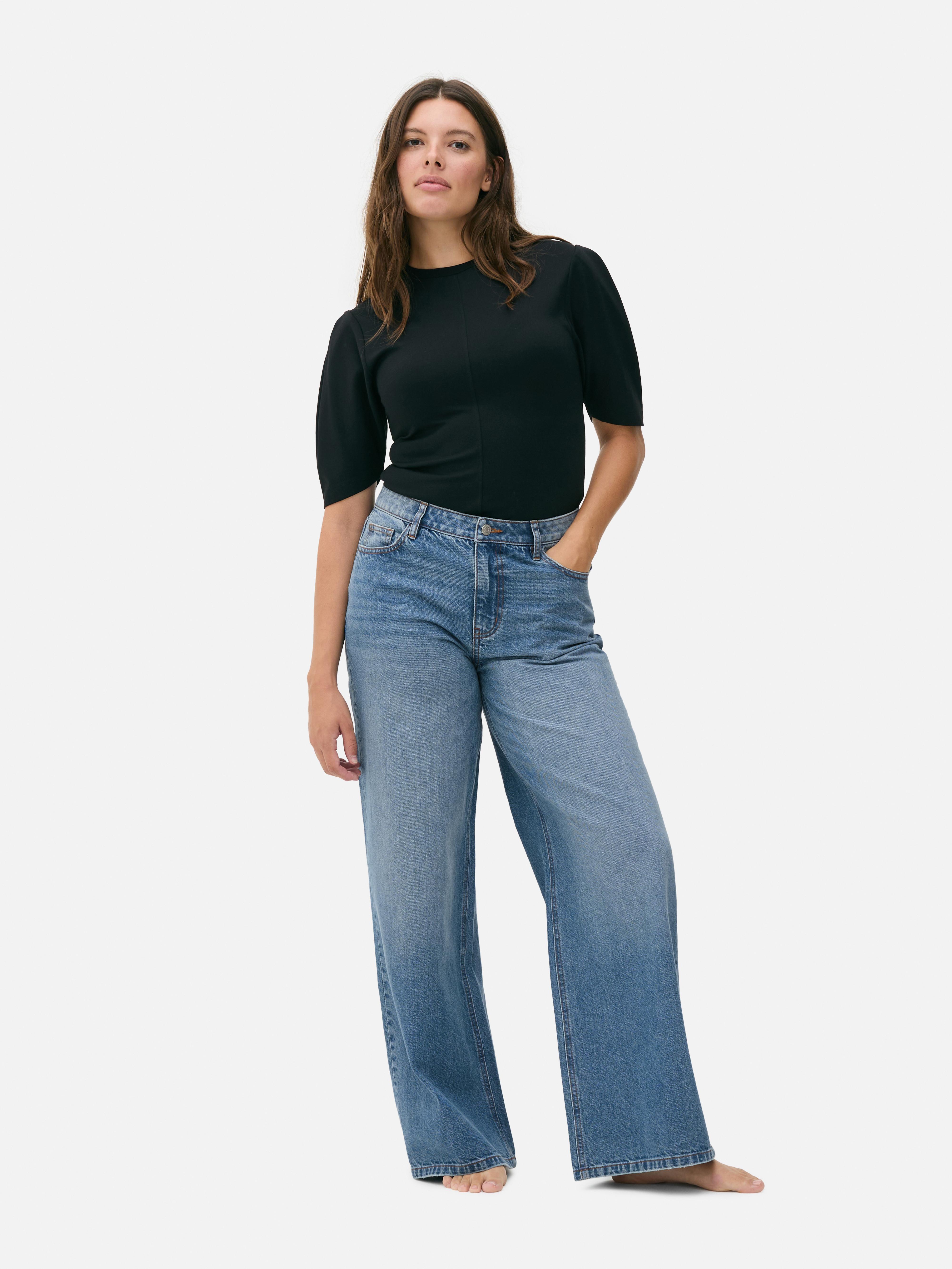 Mid-Rise Wide Leg Jeans | Short - Long Lengths