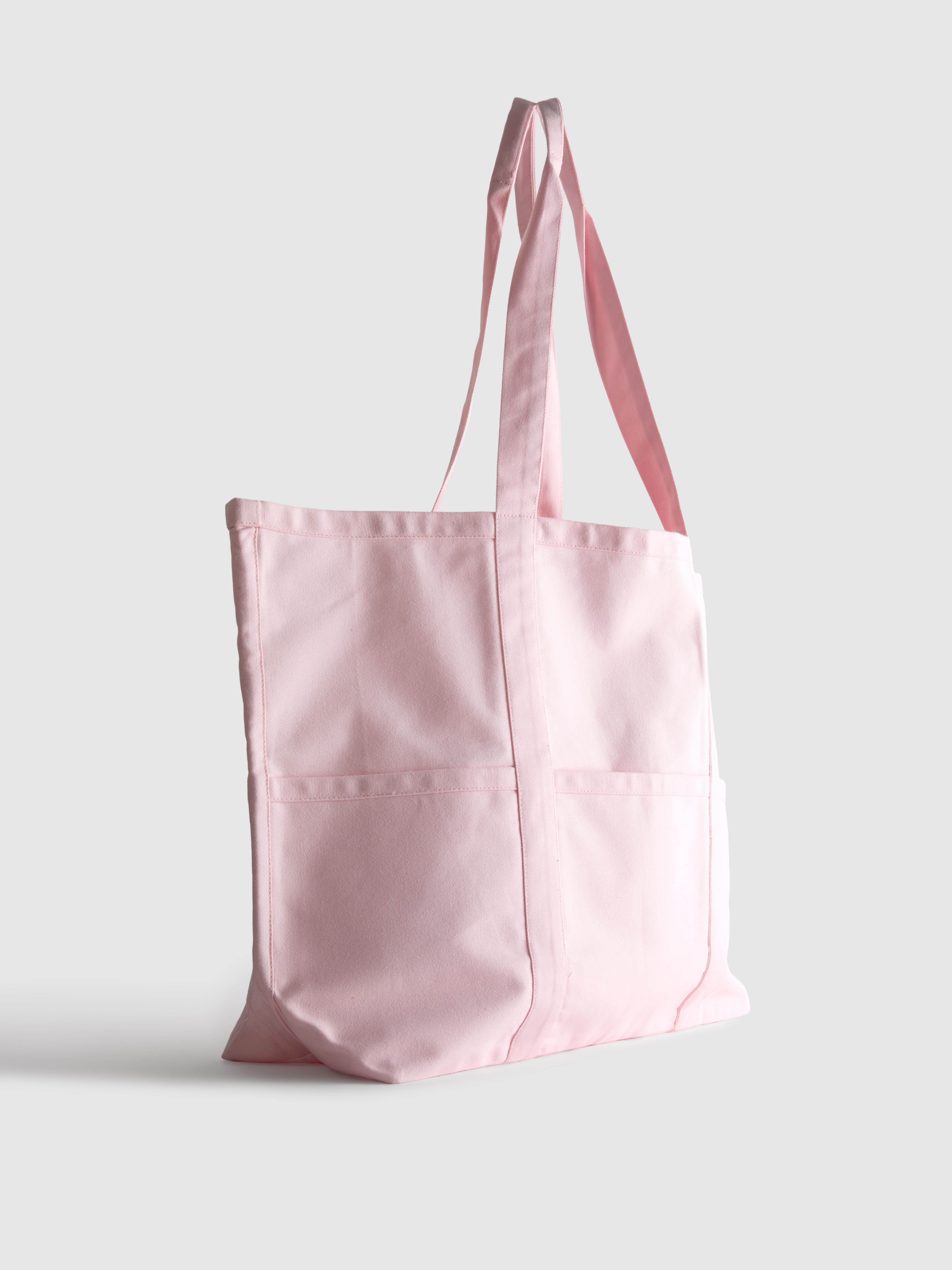 Women's Light Pink Large Multi Pocket Shopper Bag