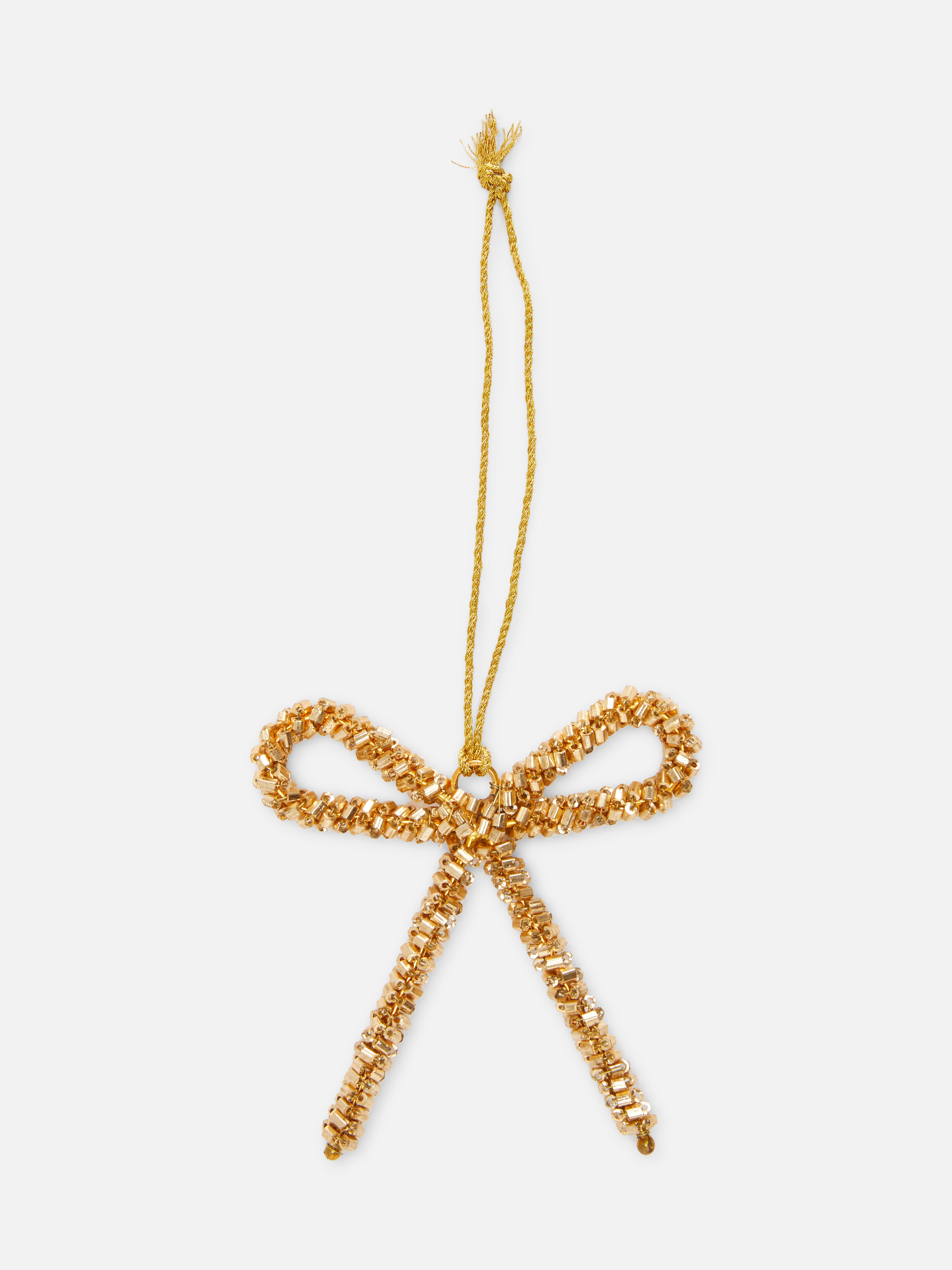 Beaded Bow Christmas Tree Decoration