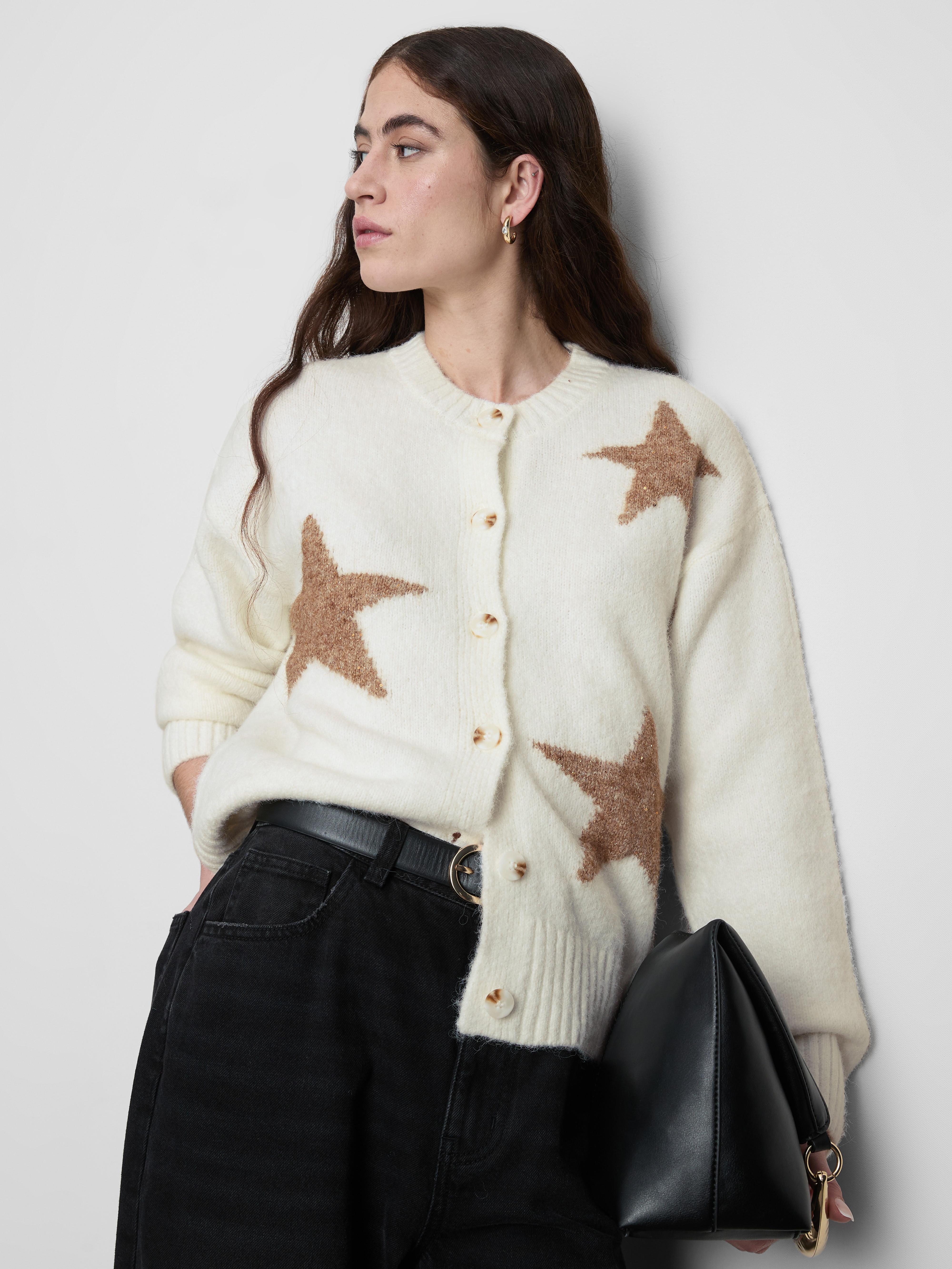 Knitted Round Neck Cardigan Multi