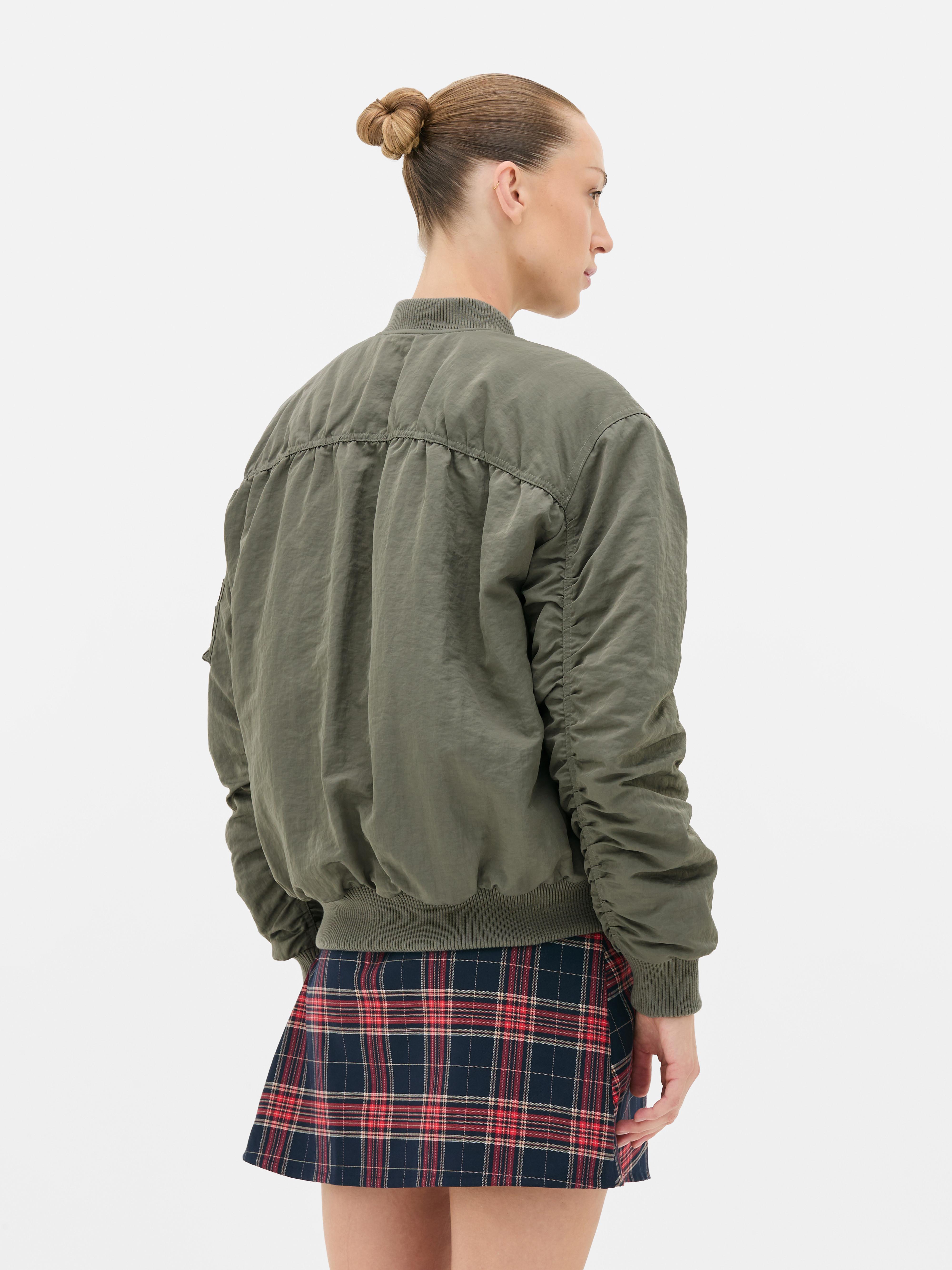 Blouson bomber à manches ruchées Rita Ora