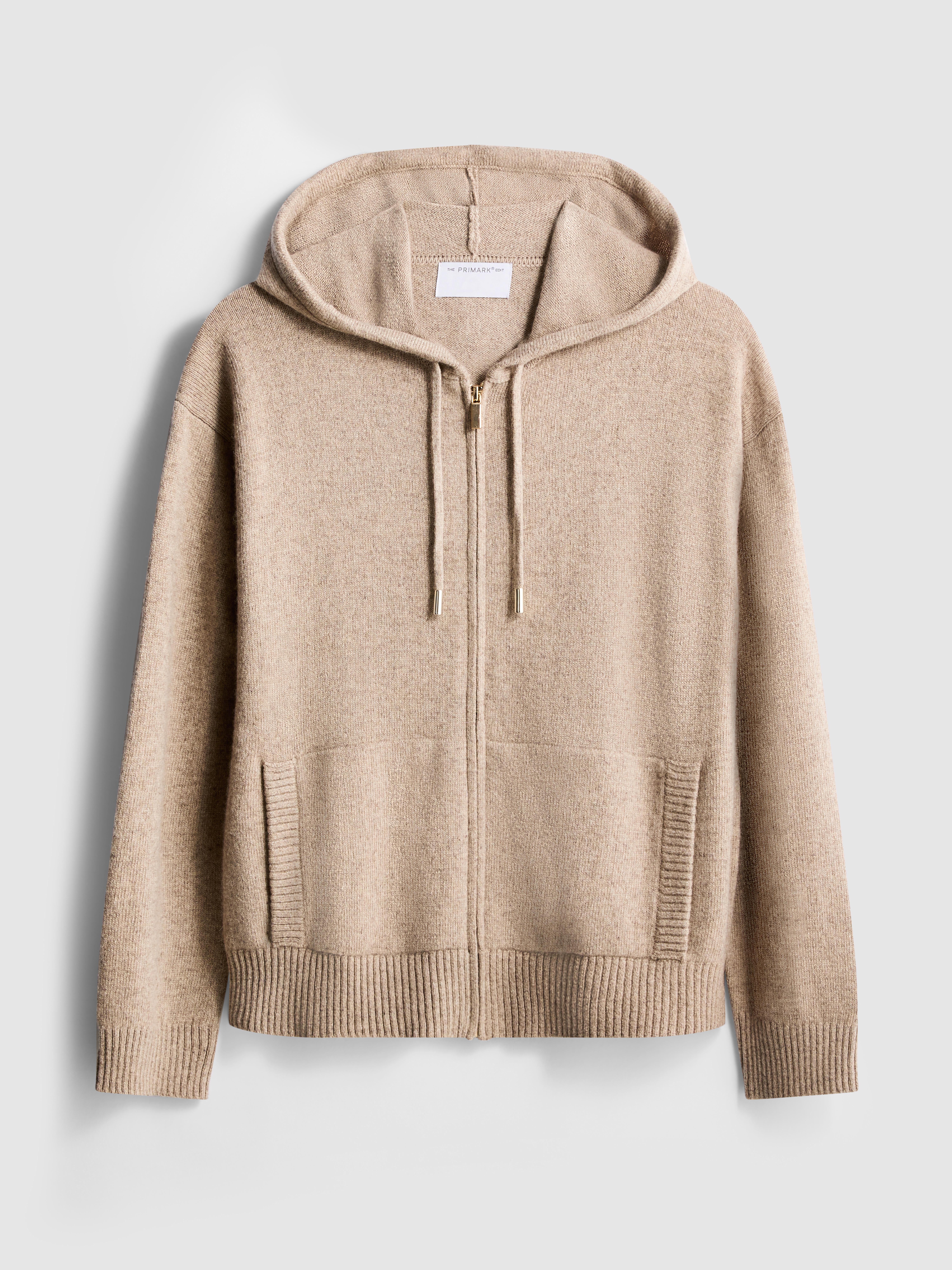 The Edit Wool Blend Zip Through Hoodie