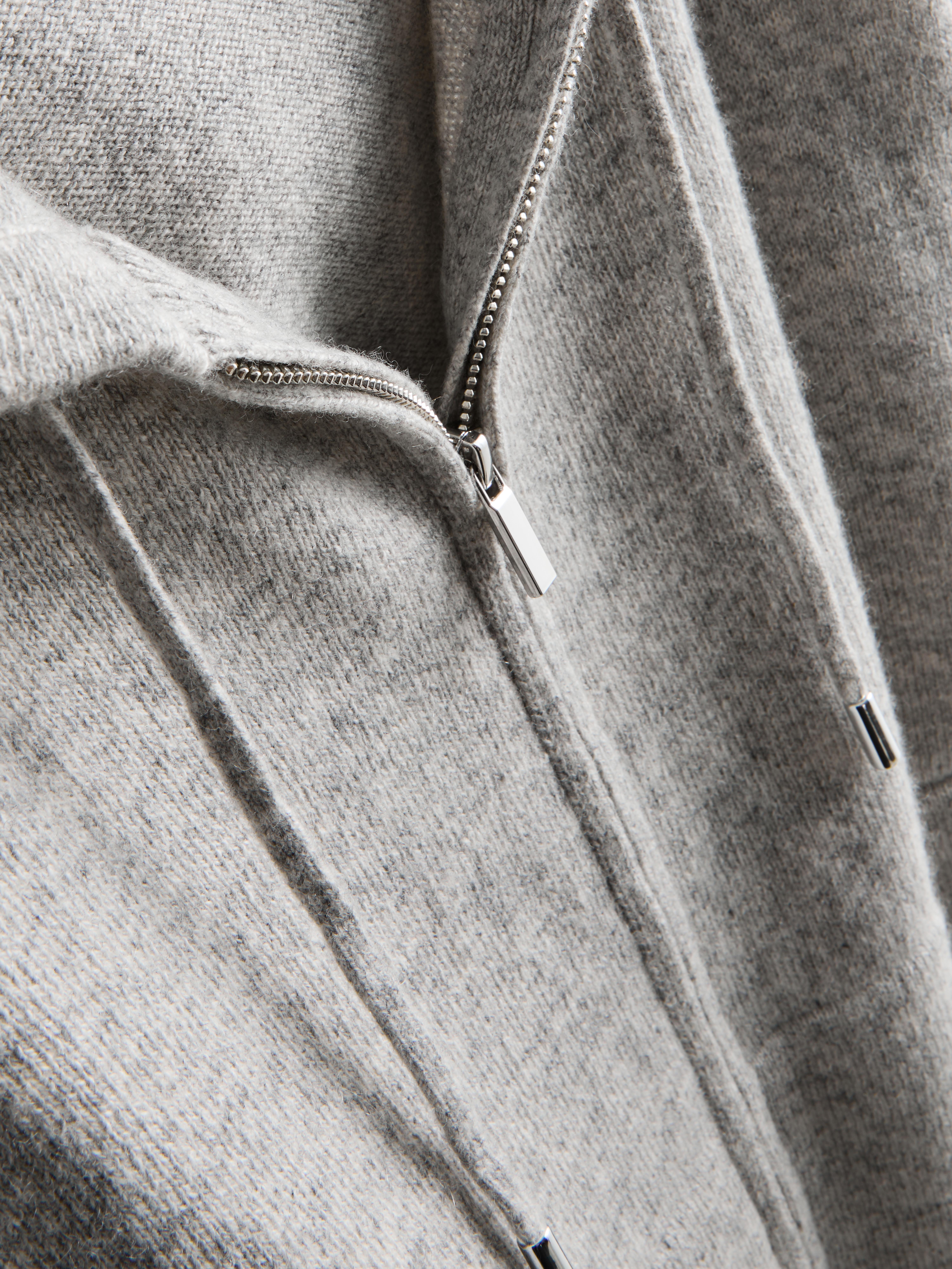 Women's Gray Heather The Edit Wool Mix Zip-Up Hoodie