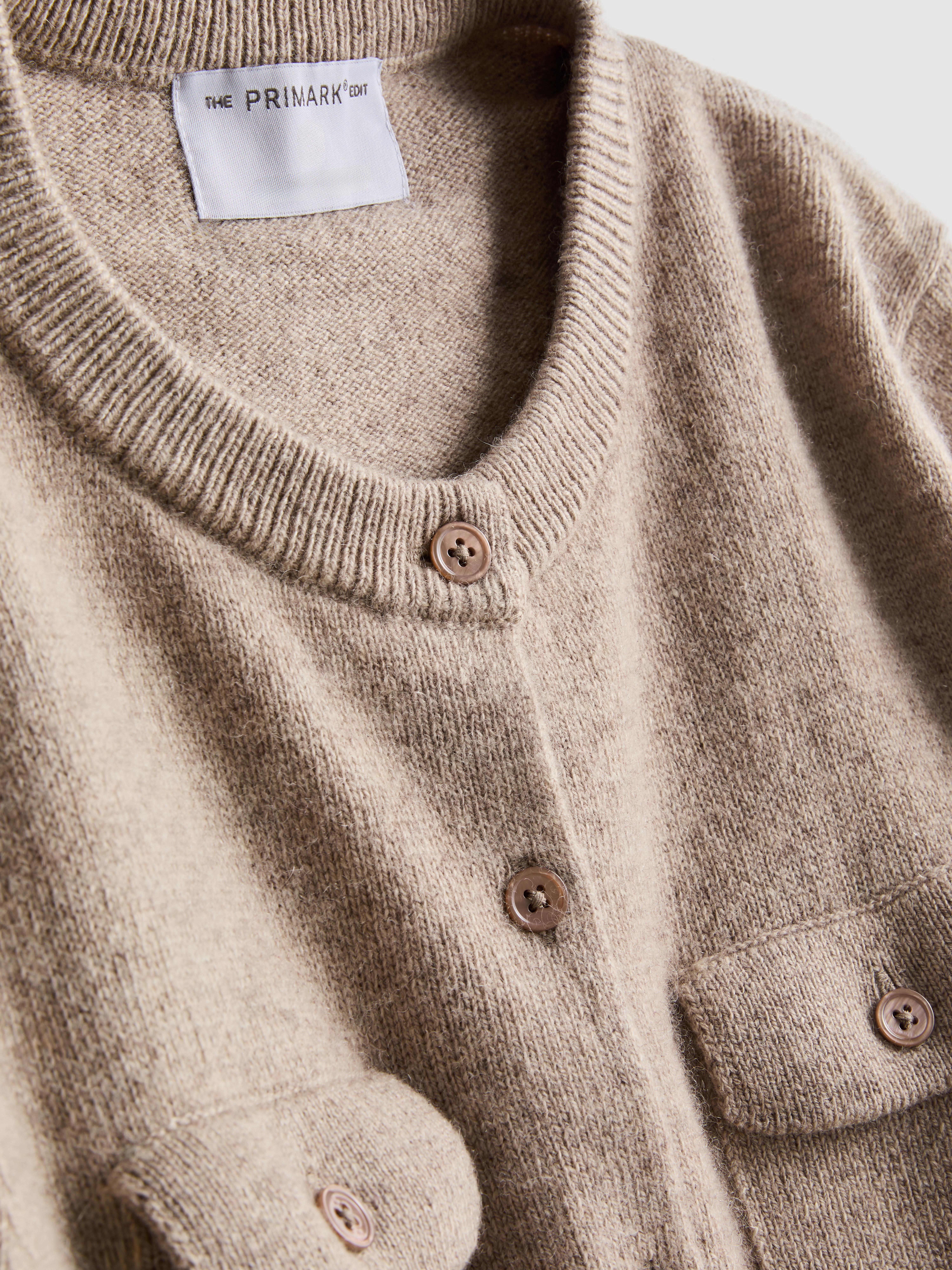 The Edit Wool Blend Patch Pocket Cardigan