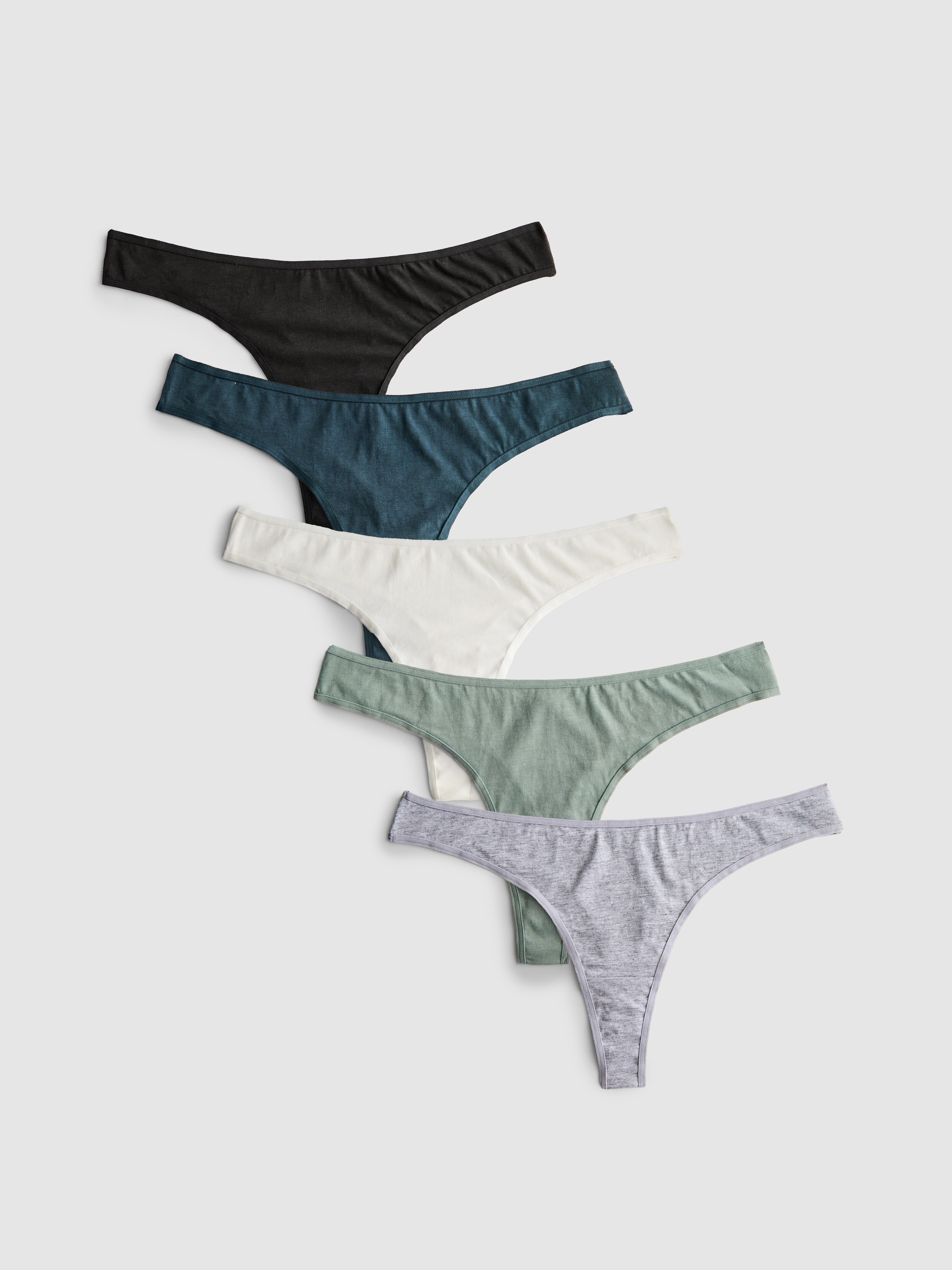 Jednofarebné tangá, 5 ks