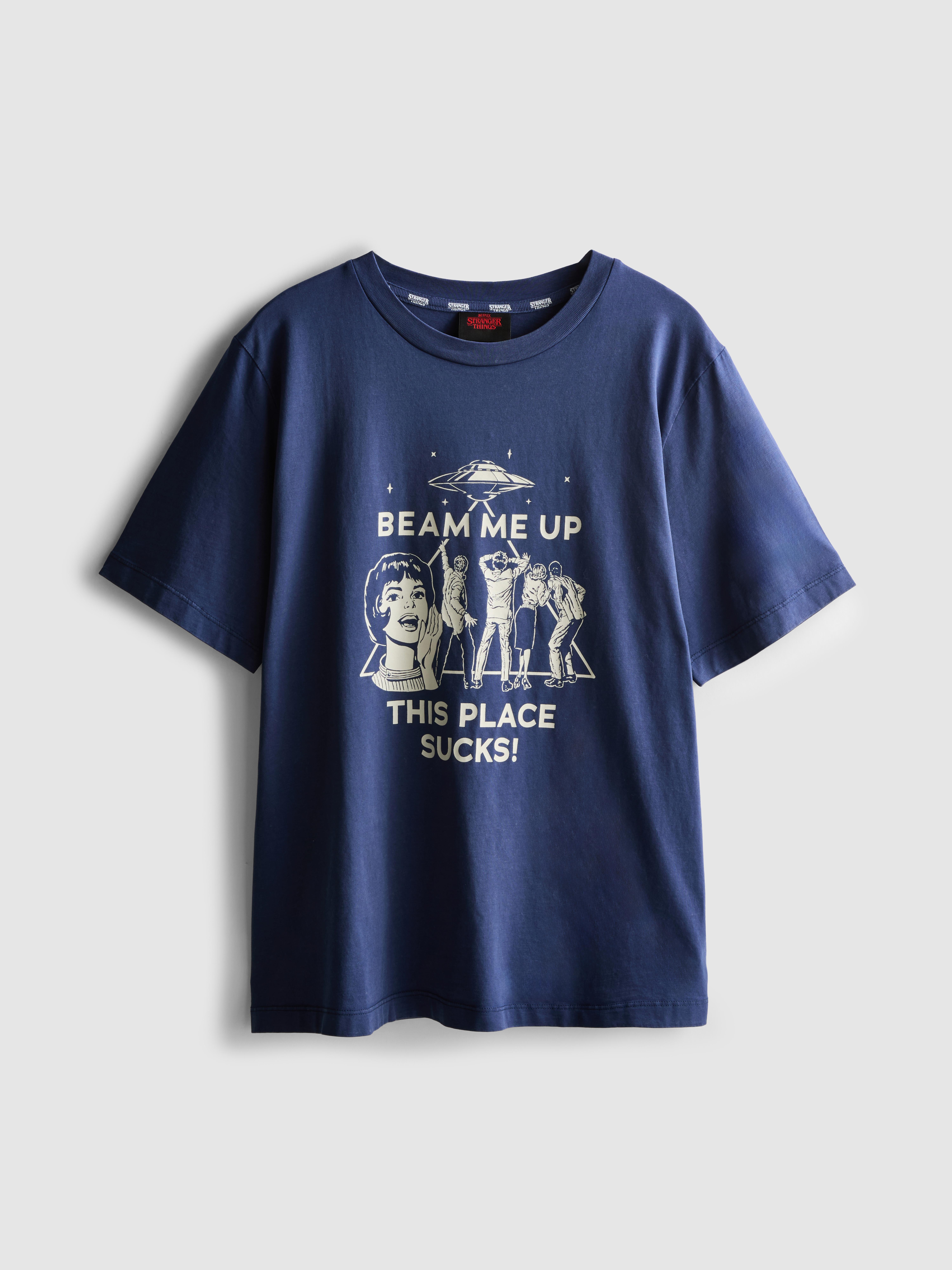 Stranger Things Beam Me Up Graphic T-Shirt