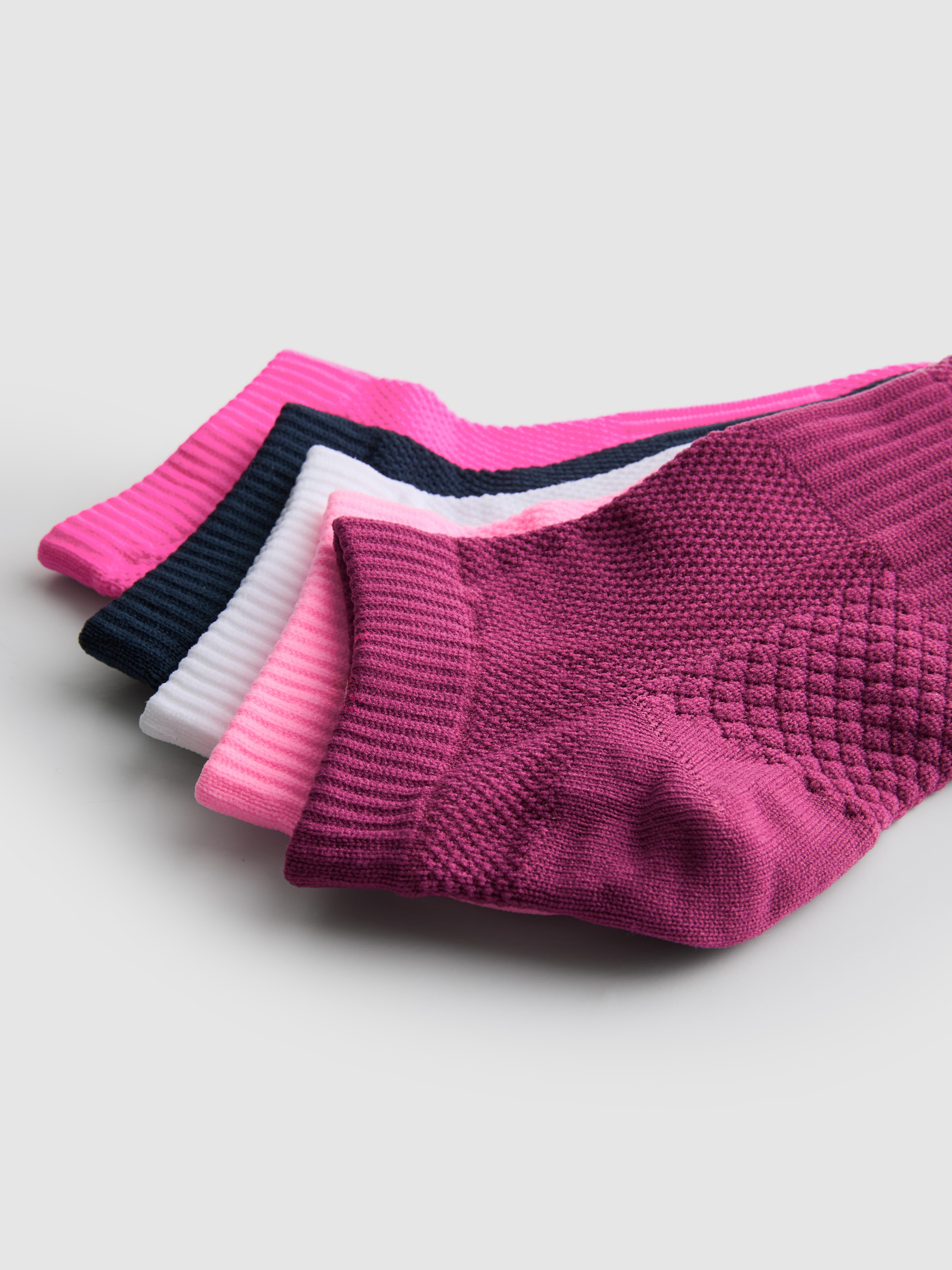 Women's Burgundy 5pk Sports Sneakers Socks