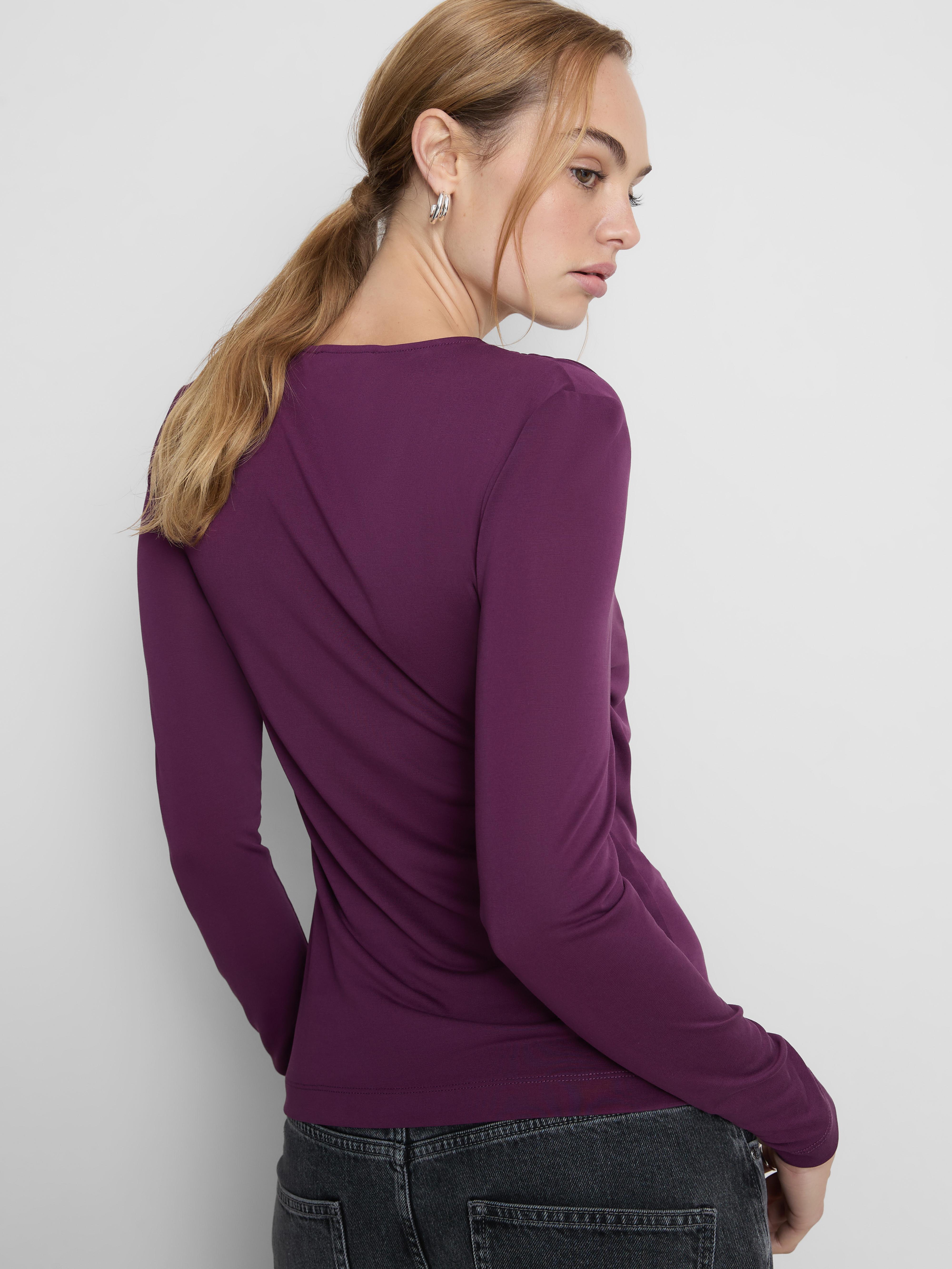 The Edit Draped Long Sleeve Top