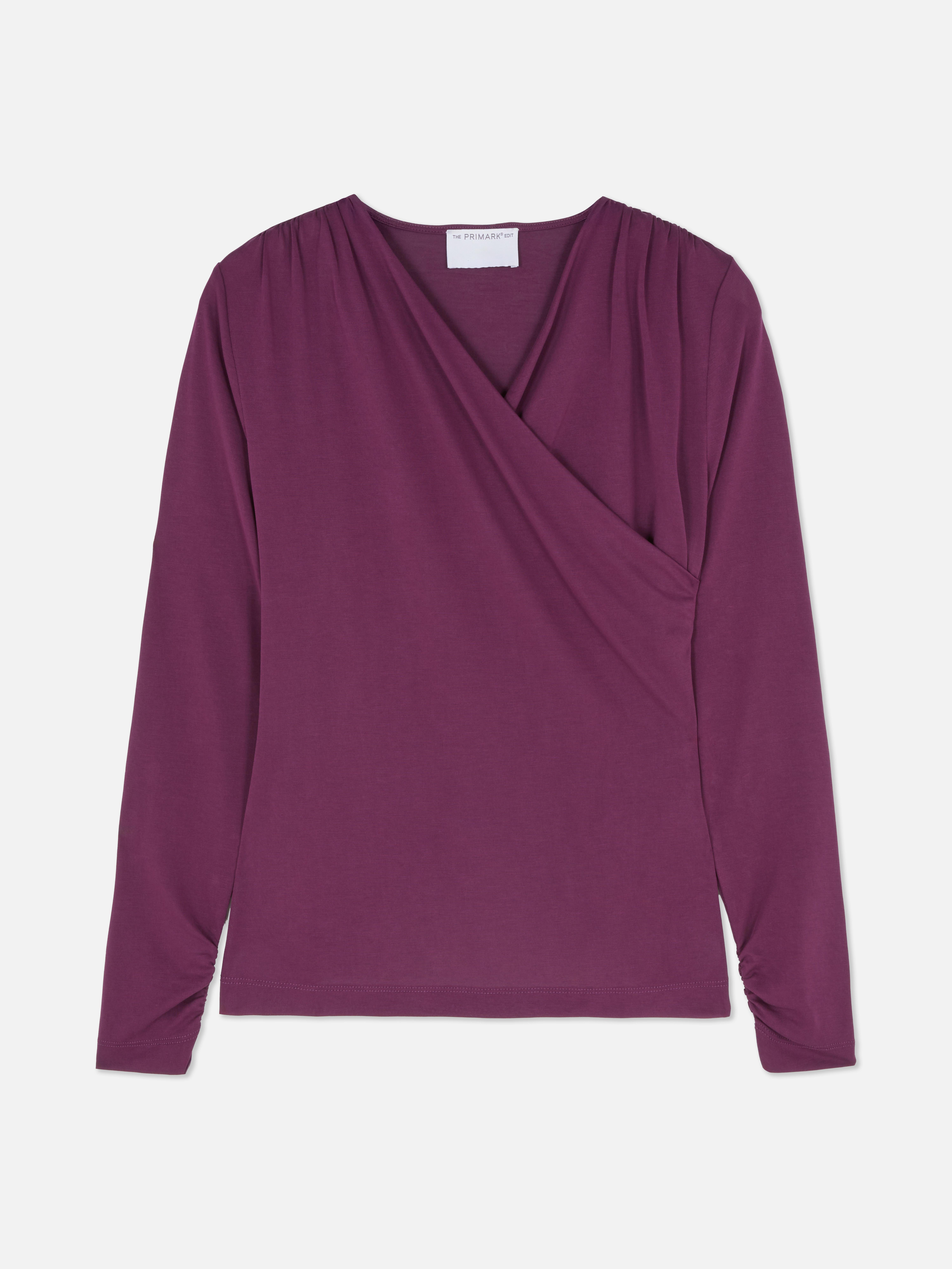 The Edit Draped Long Sleeve Top