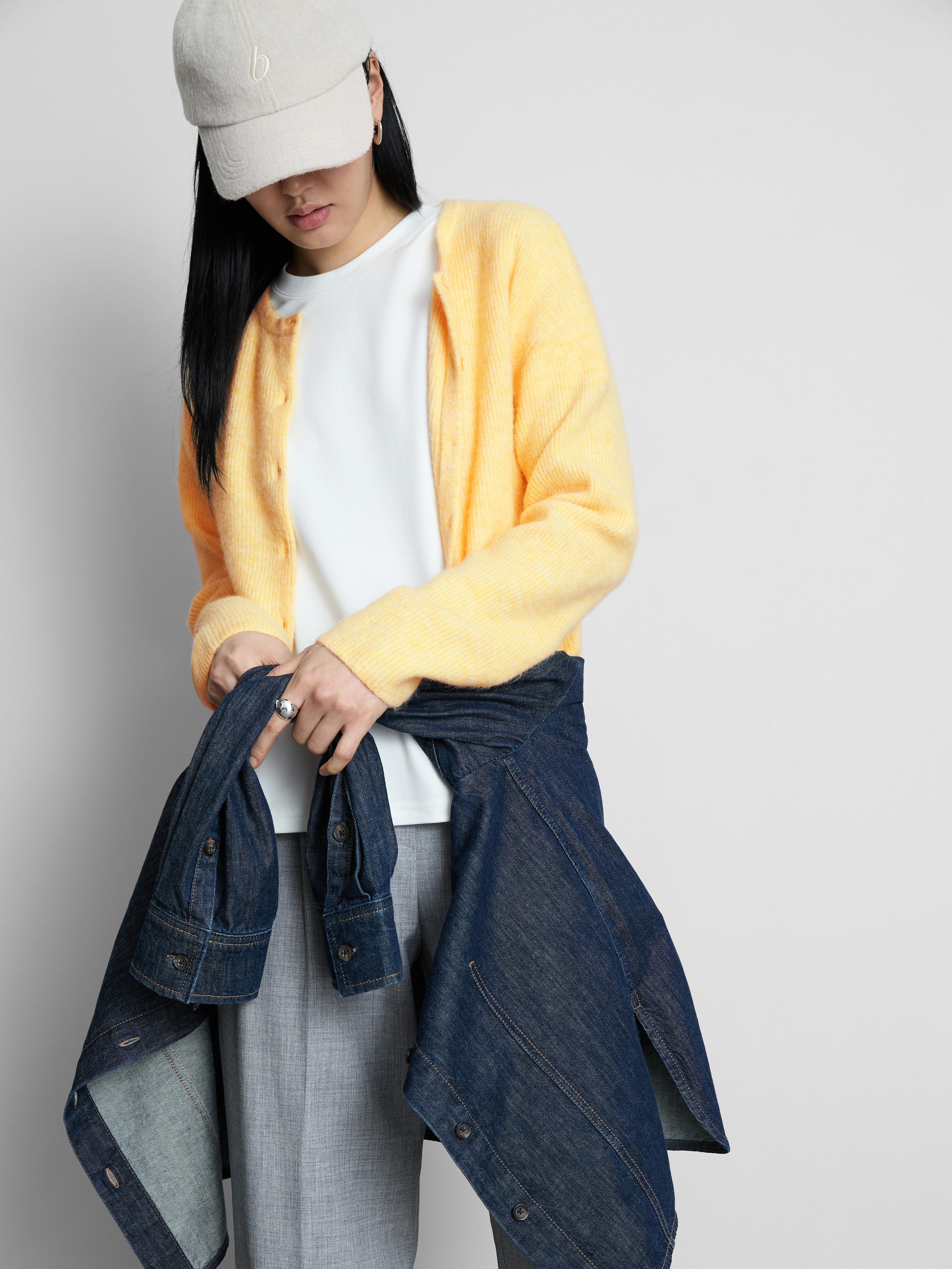 The Edit Wool Rich Ribbed Cardigan