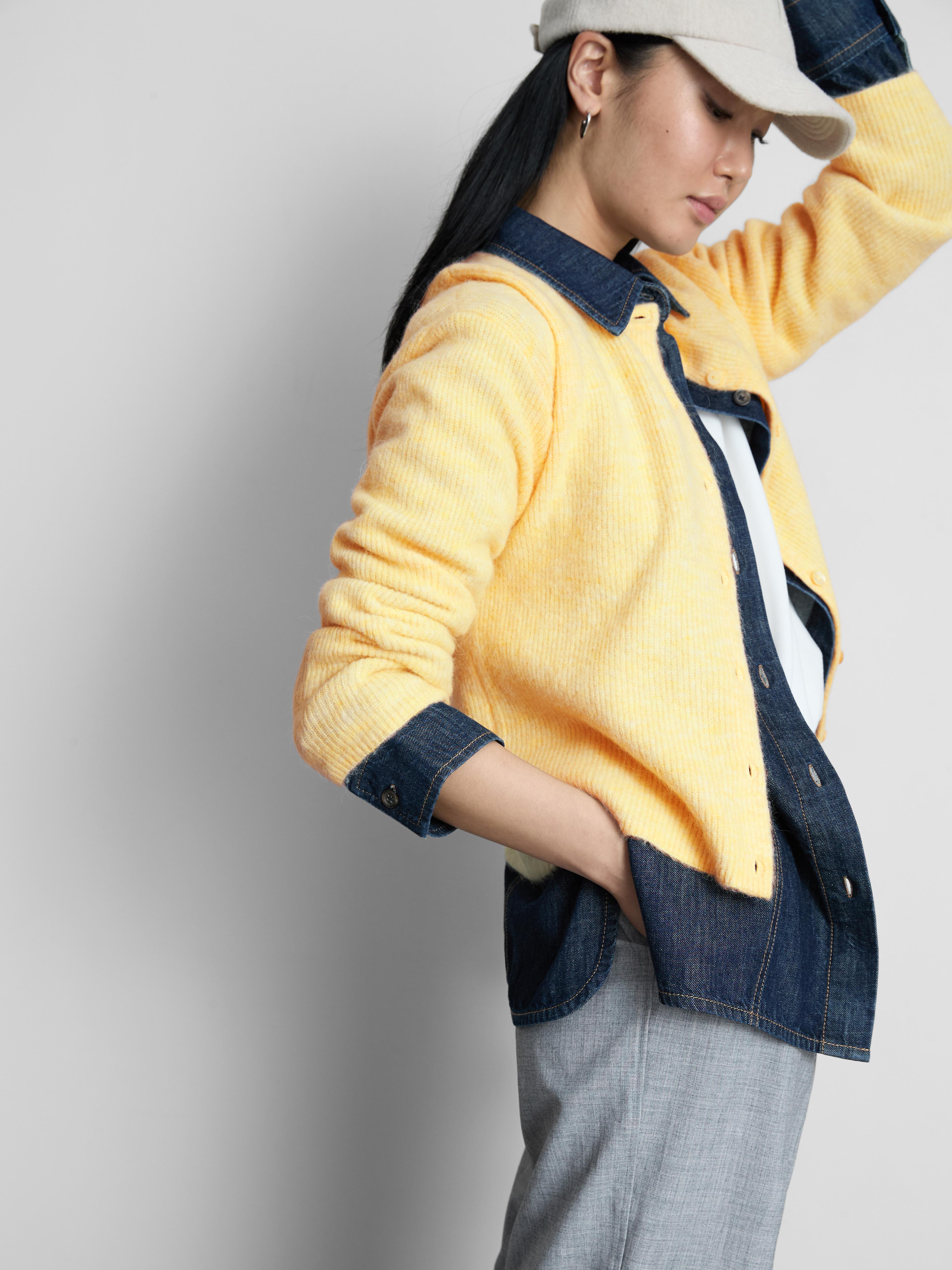 The Edit Wool Rich Ribbed Cardigan