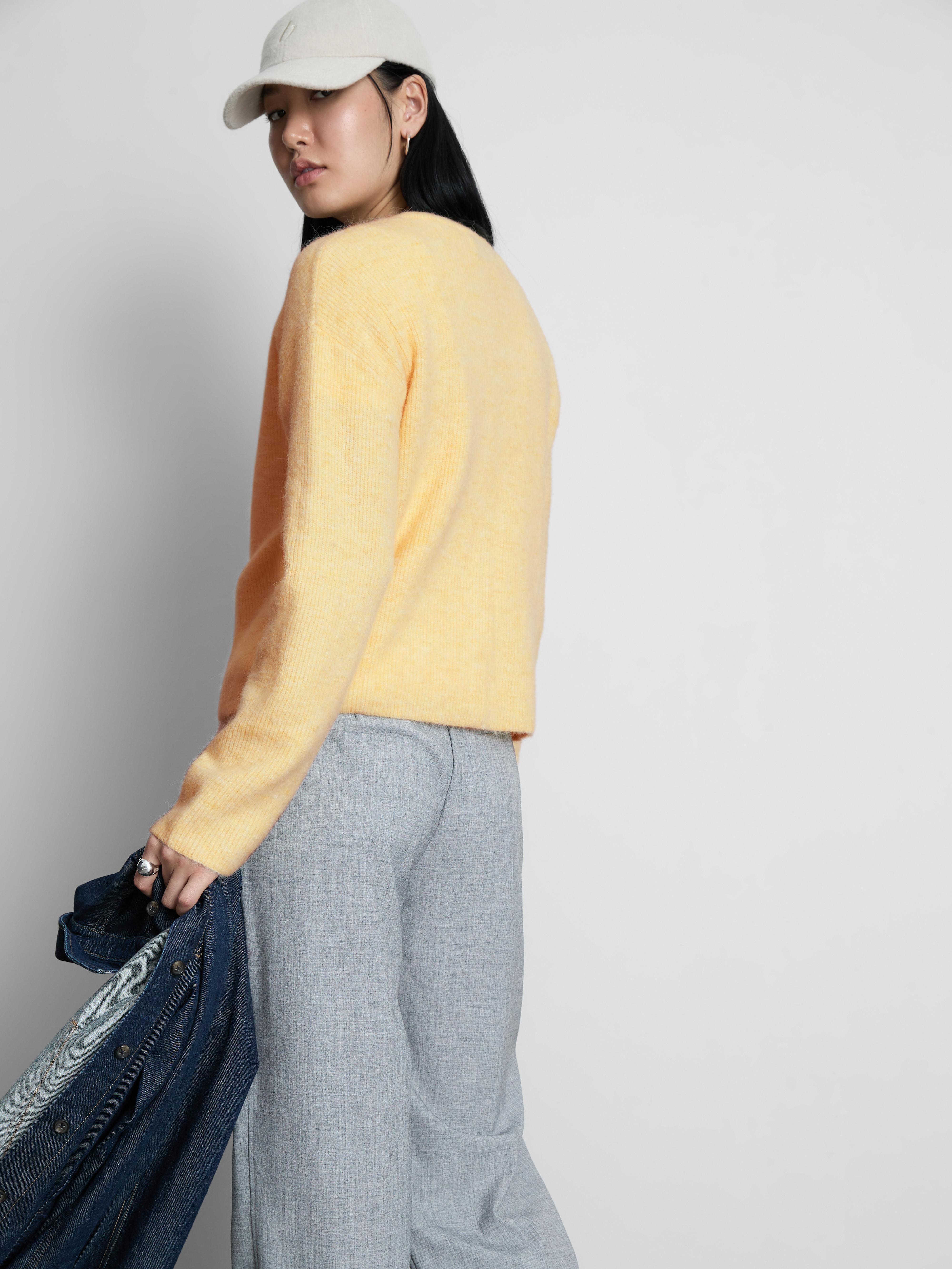 The Edit Wool Rich Ribbed Cardigan