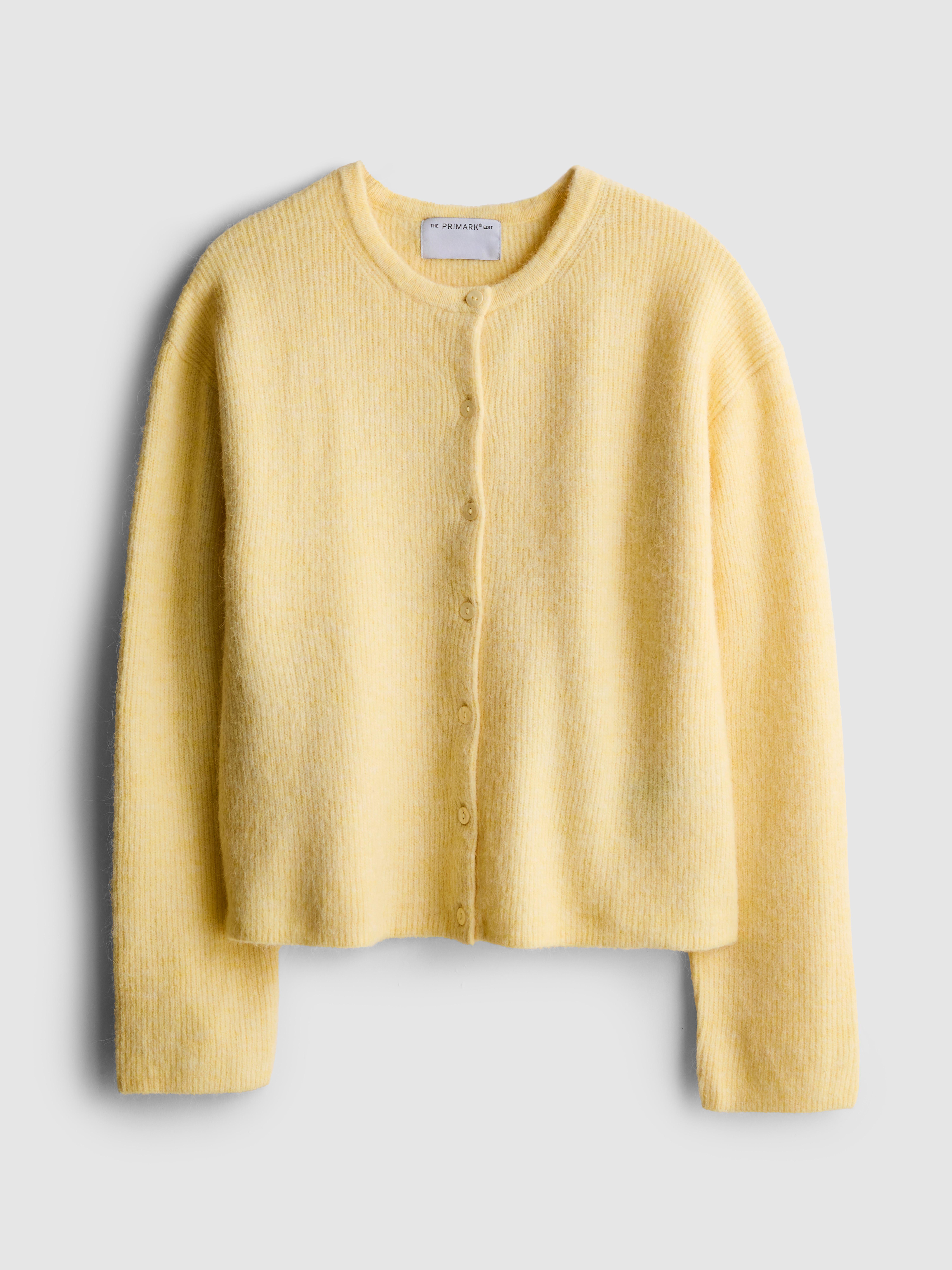 The Edit Wool Rich Ribbed Cardigan